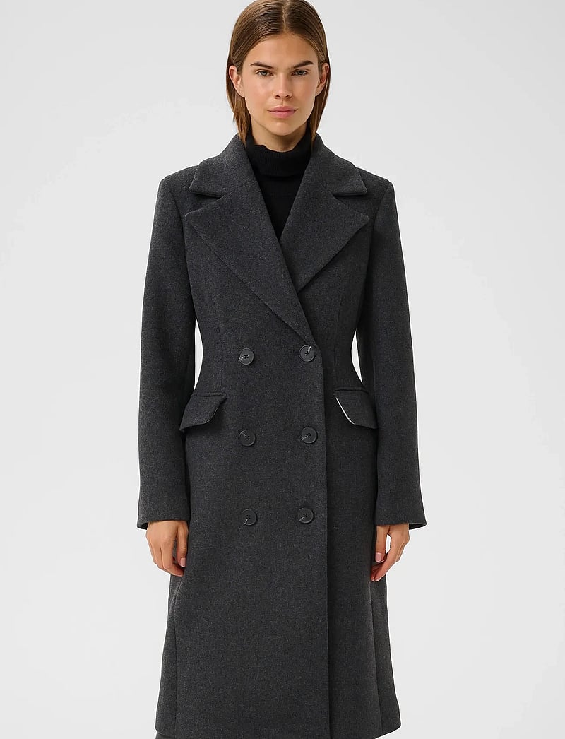 InWear - ThoraIW Lapel Coat R - uldfrakker - dark grey melange - 0