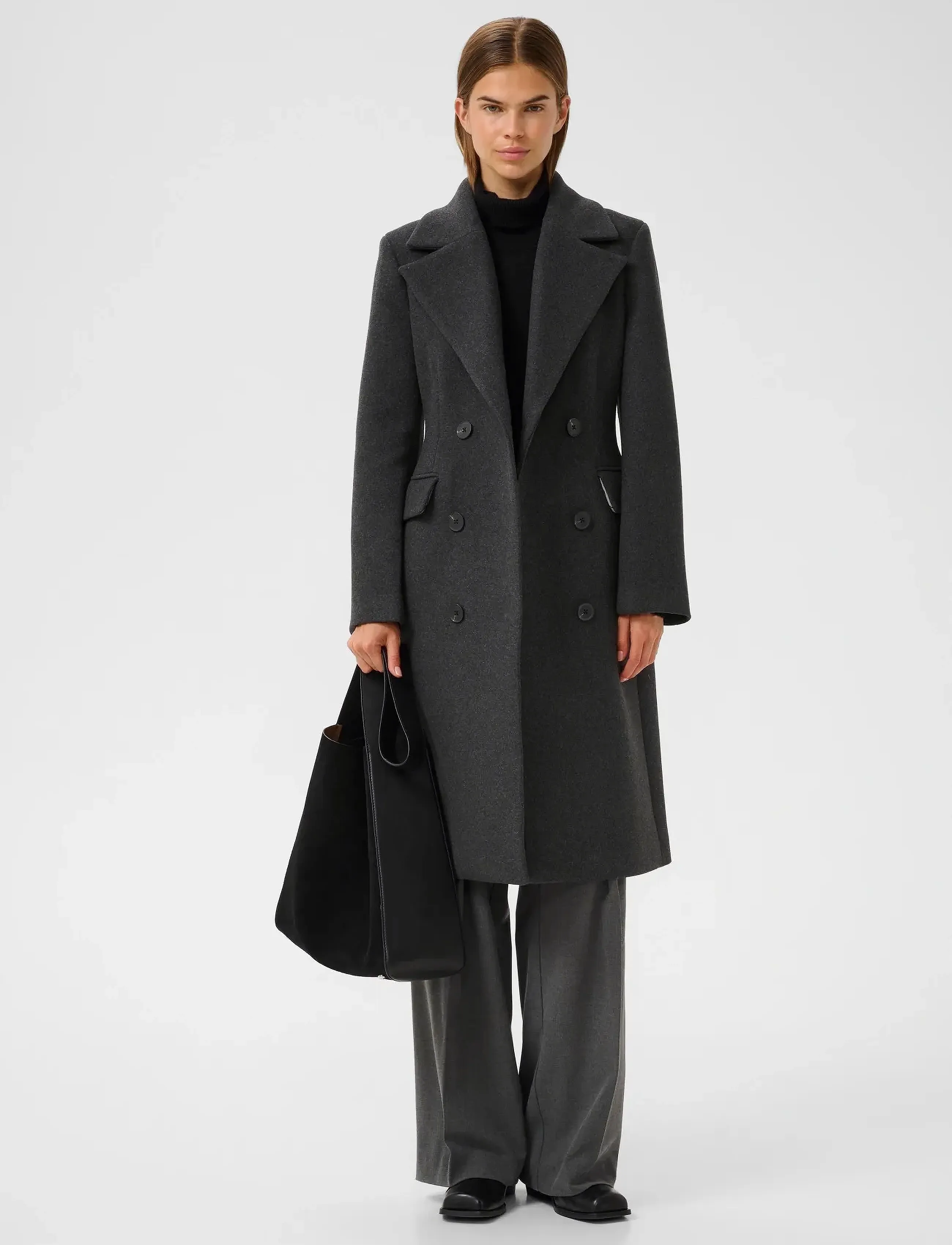 InWear - ThoraIW Lapel Coat R - talvejoped - dark grey melange - 3