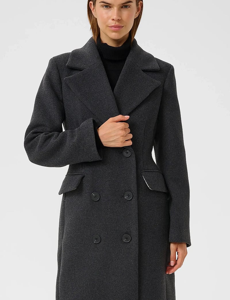 InWear - ThoraIW Lapel Coat R - uldfrakker - dark grey melange - 5