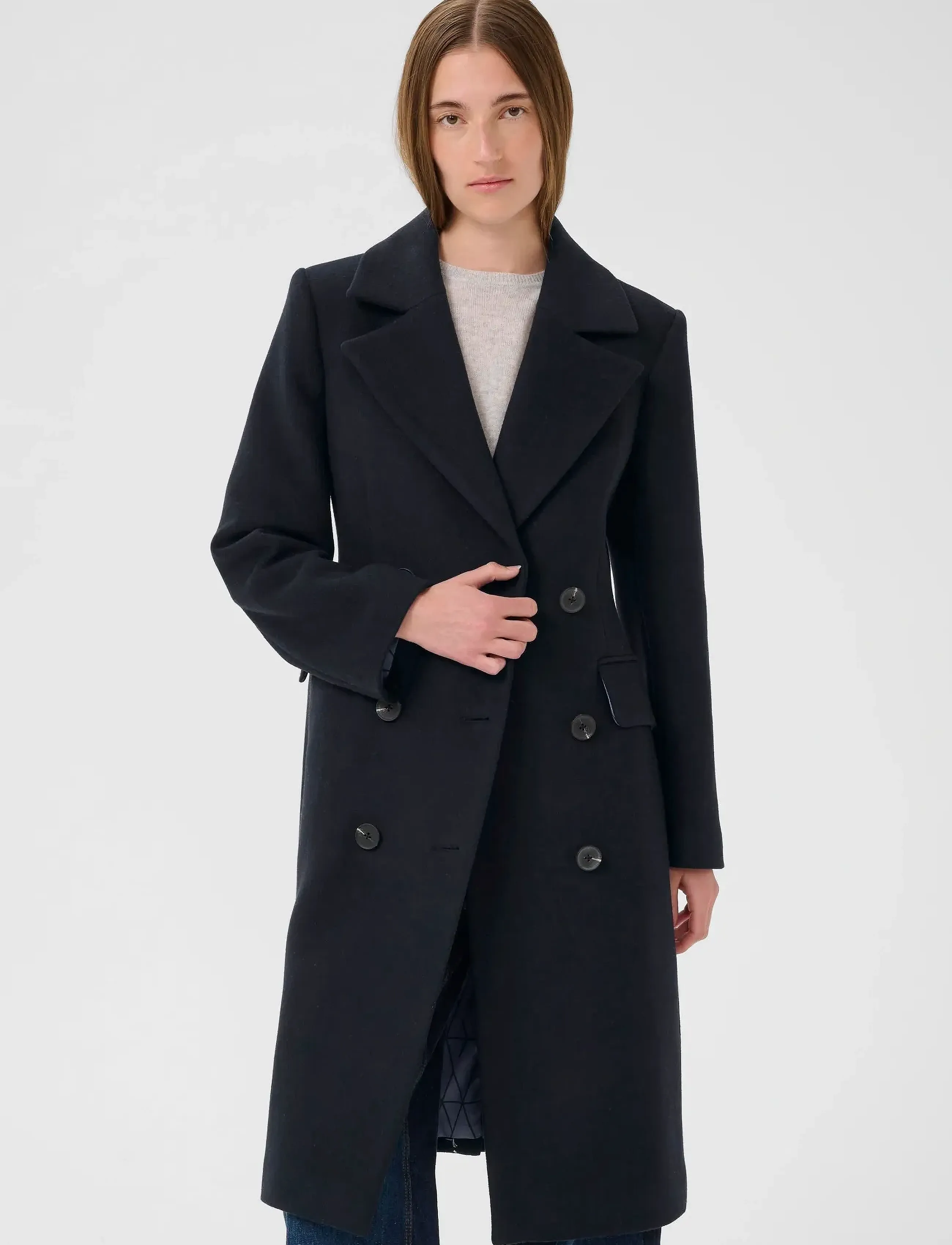 InWear ThoraIW Lapel Coat R - Kampagne - MARINE BLUE / black
