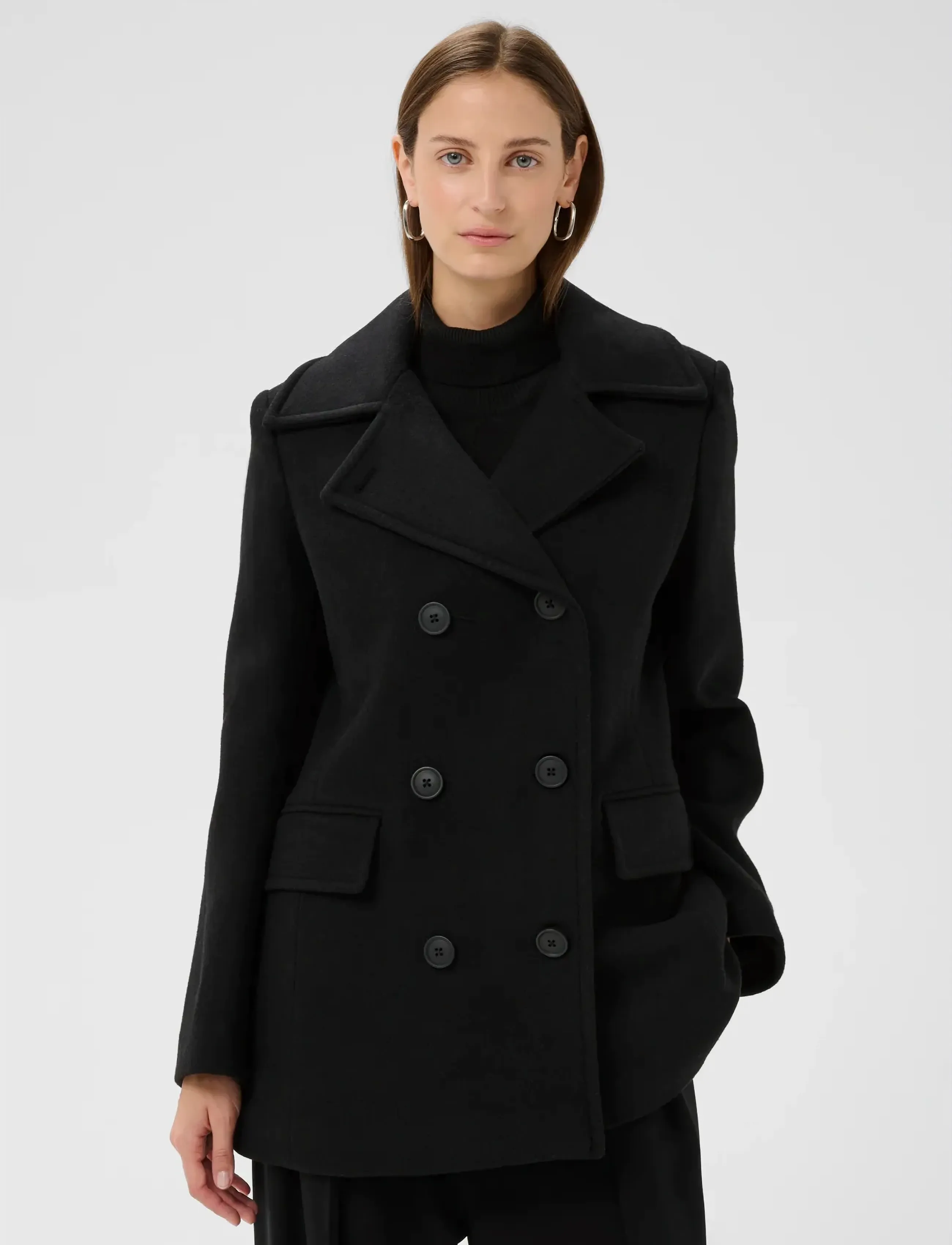 InWear Perryiw Sailor Coat R, 42, Coats, Schwarz - Wool Frauen