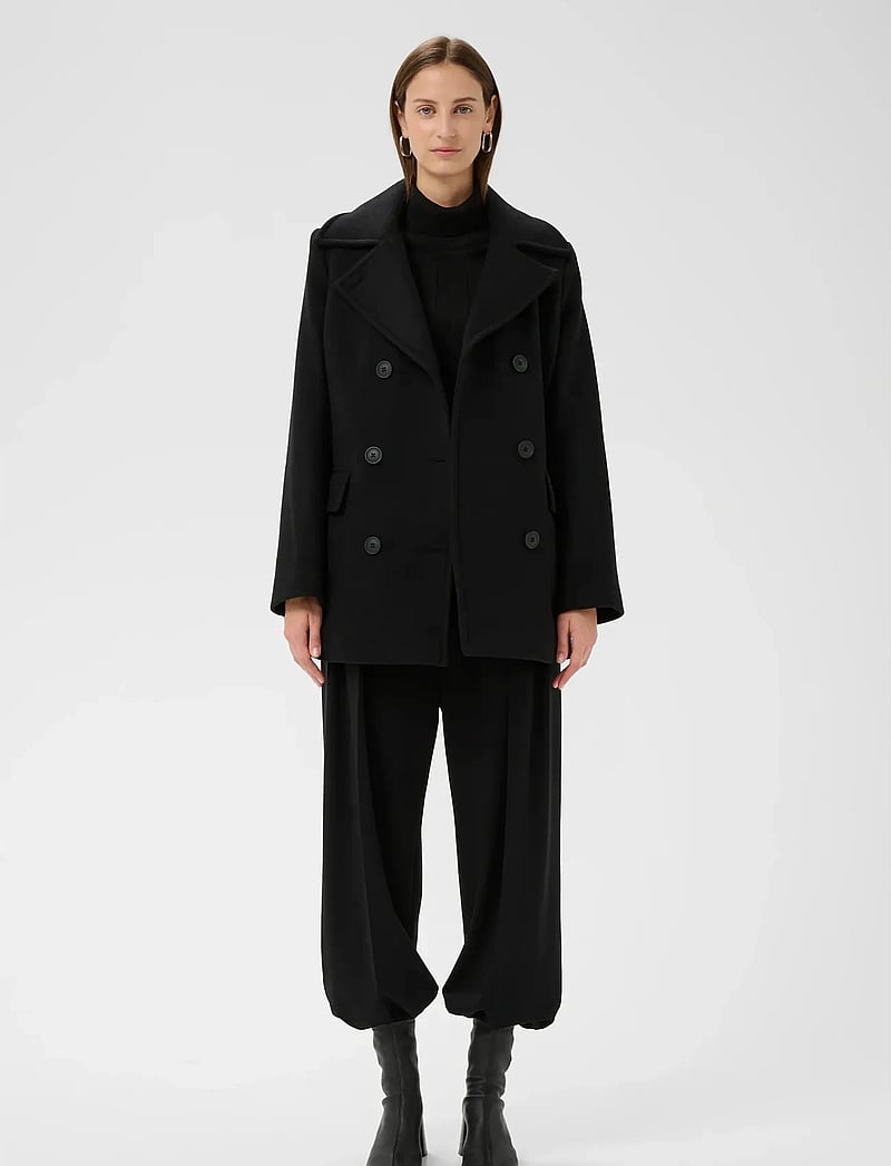 InWear - PerryIW Sailor Coat R - ullkappor - black - 3