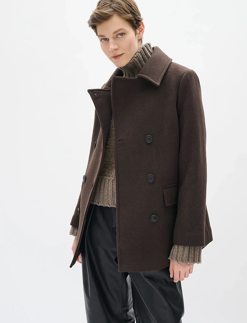 InWear - PerryIW Sailor Coat R - ullkappor - chocolate brown - 0