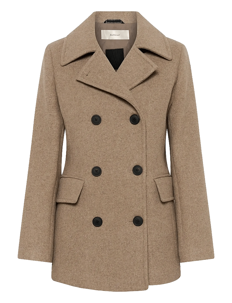 InWear - PerryIW Sailor Coat R - vinterjakker - sandy grey melange - 1