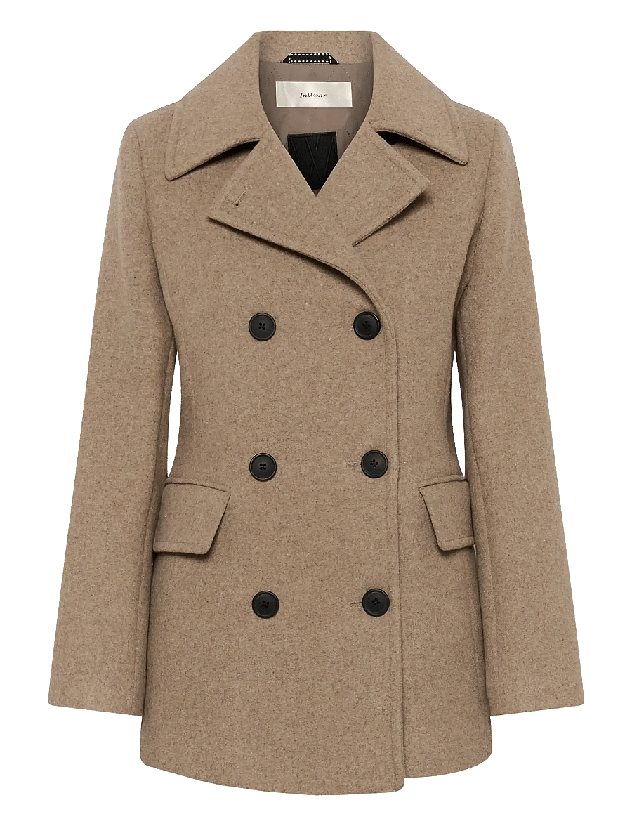 InWear - PerryIW Sailor Coat R - Žieminės striukės - sandy grey melange - 1