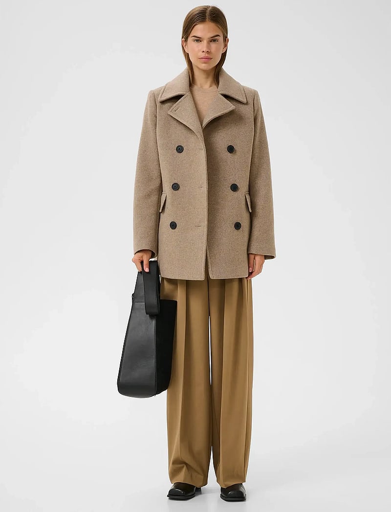 InWear - PerryIW Sailor Coat R - vinterjakker - sandy grey melange - 3