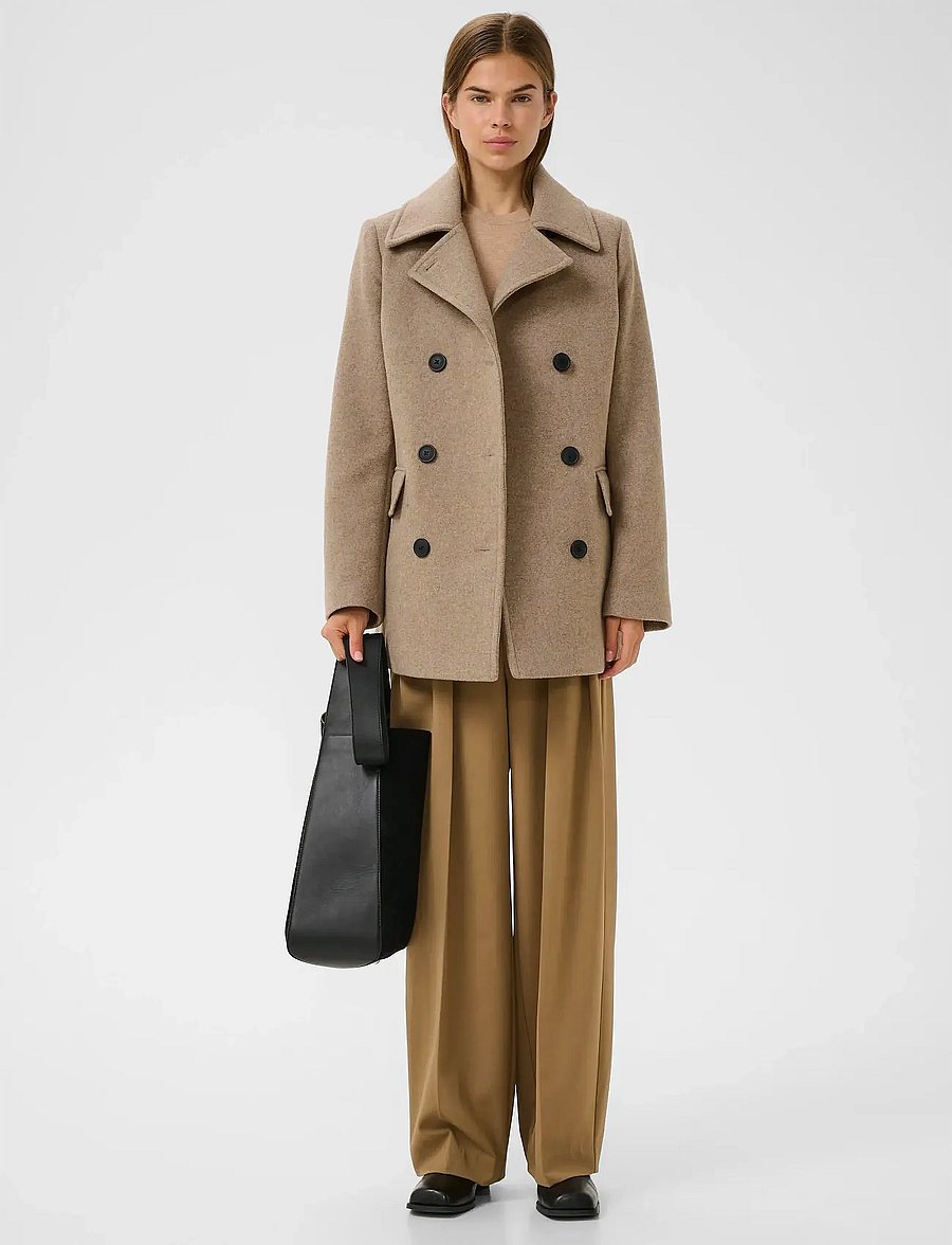 InWear - PerryIW Sailor Coat R - Žieminės striukės - sandy grey melange - 3
