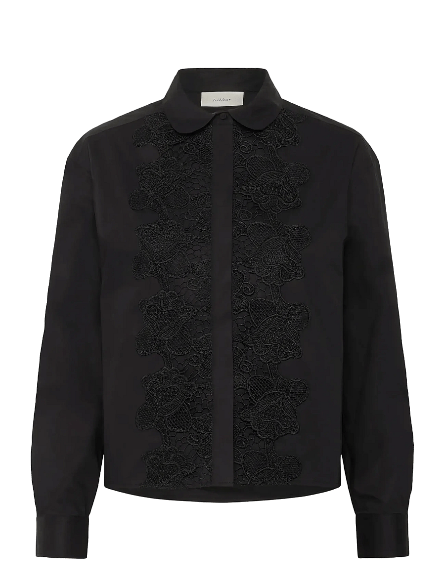 InWear - AimeeIW Cropped Shirt - koszule z długimi rękawami - black - 1
