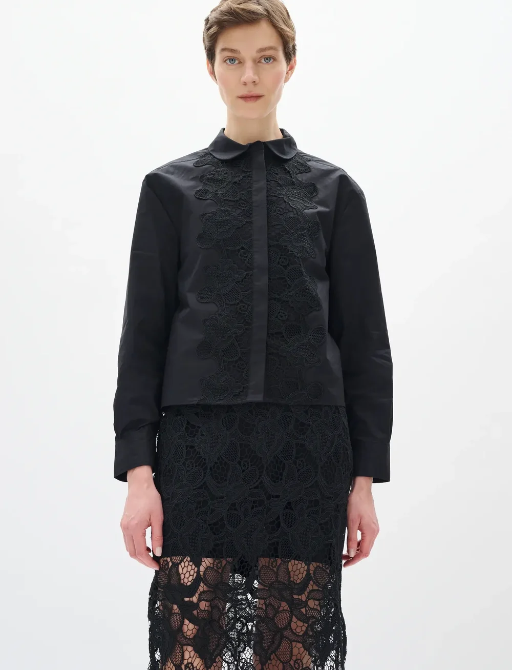 InWear - AimeeIW Cropped Shirt - långärmade skjortor - black - 0