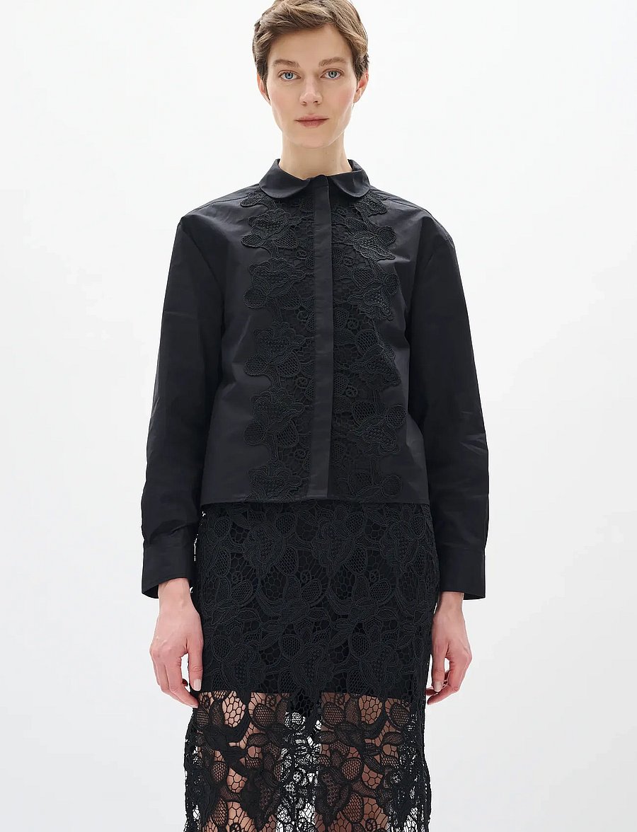 InWear - AimeeIW Cropped Shirt - koszule z długimi rękawami - black - 0