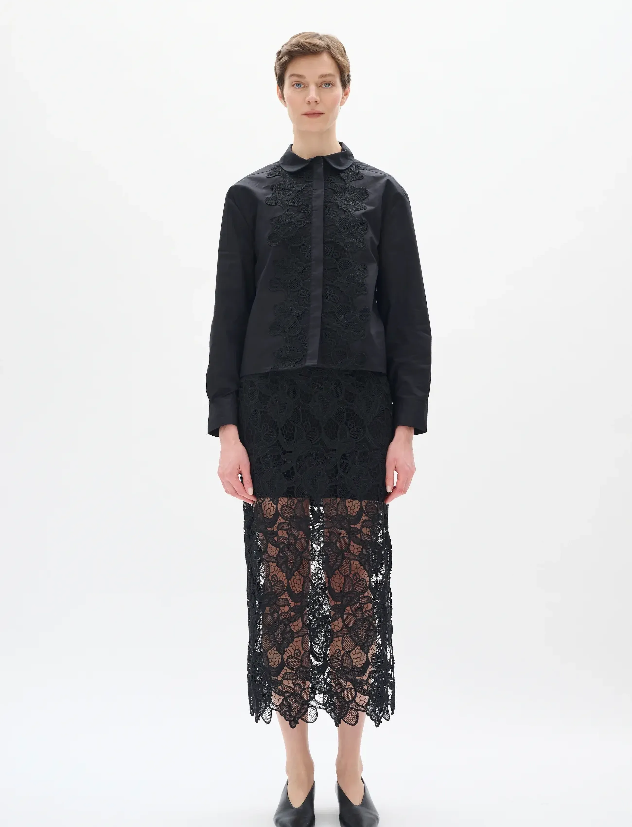 InWear - AimeeIW Cropped Shirt - langärmlige hemden - black - 3