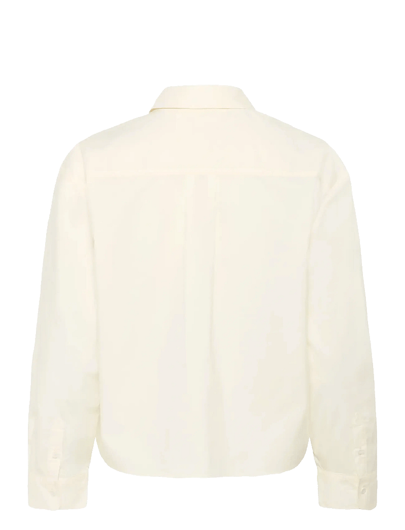 InWear - AimeeIW Cropped Shirt - long-sleeved shirts - whisper white - 2
