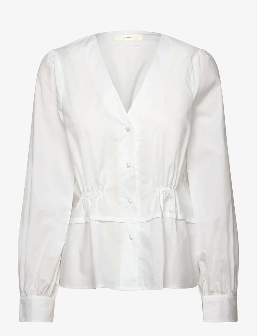 InWear - AtlasIW V-neck Shirt - langärmlige blusen - pure white - 1