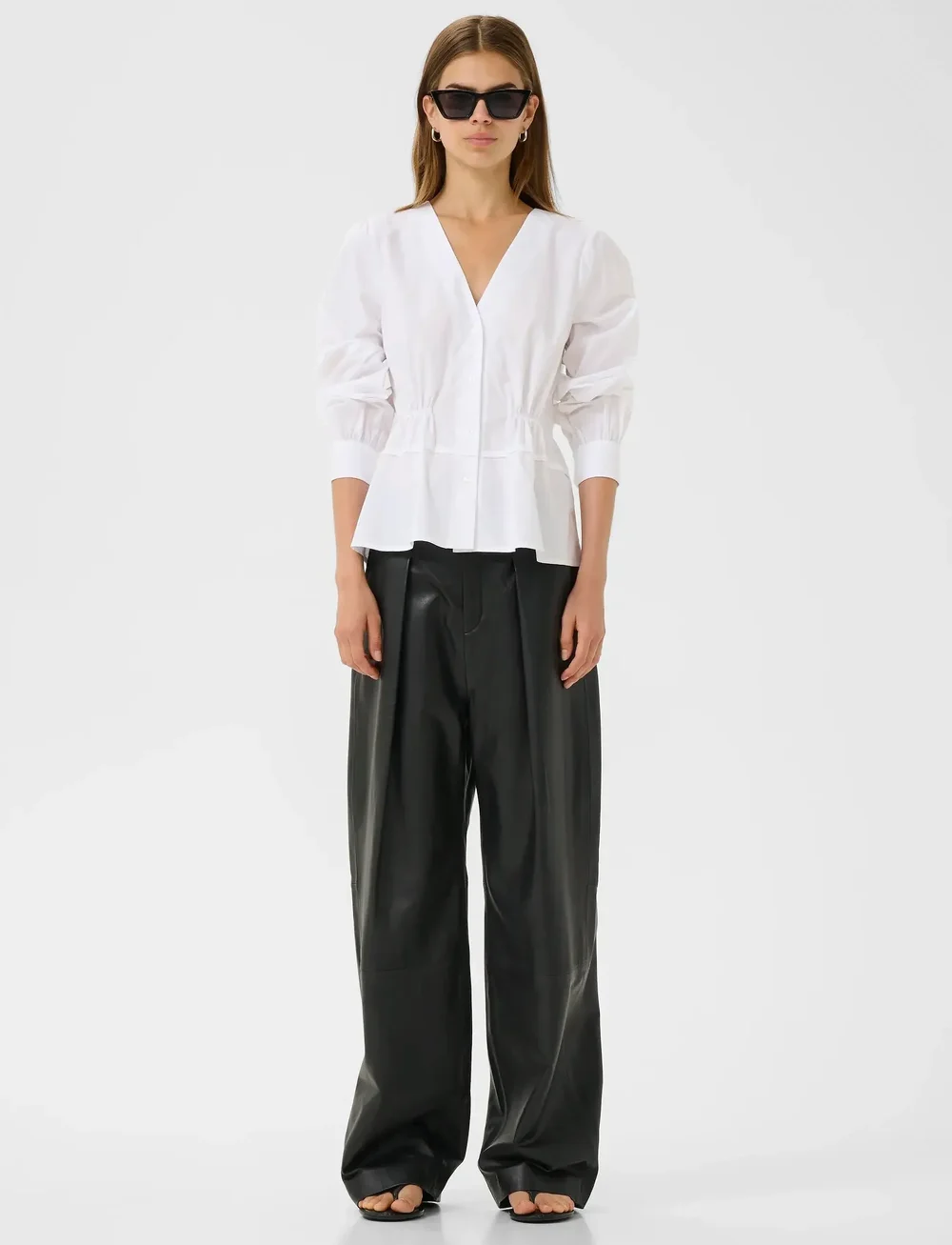 InWear - AtlasIW V-neck Shirt - langärmlige blusen - pure white - 3