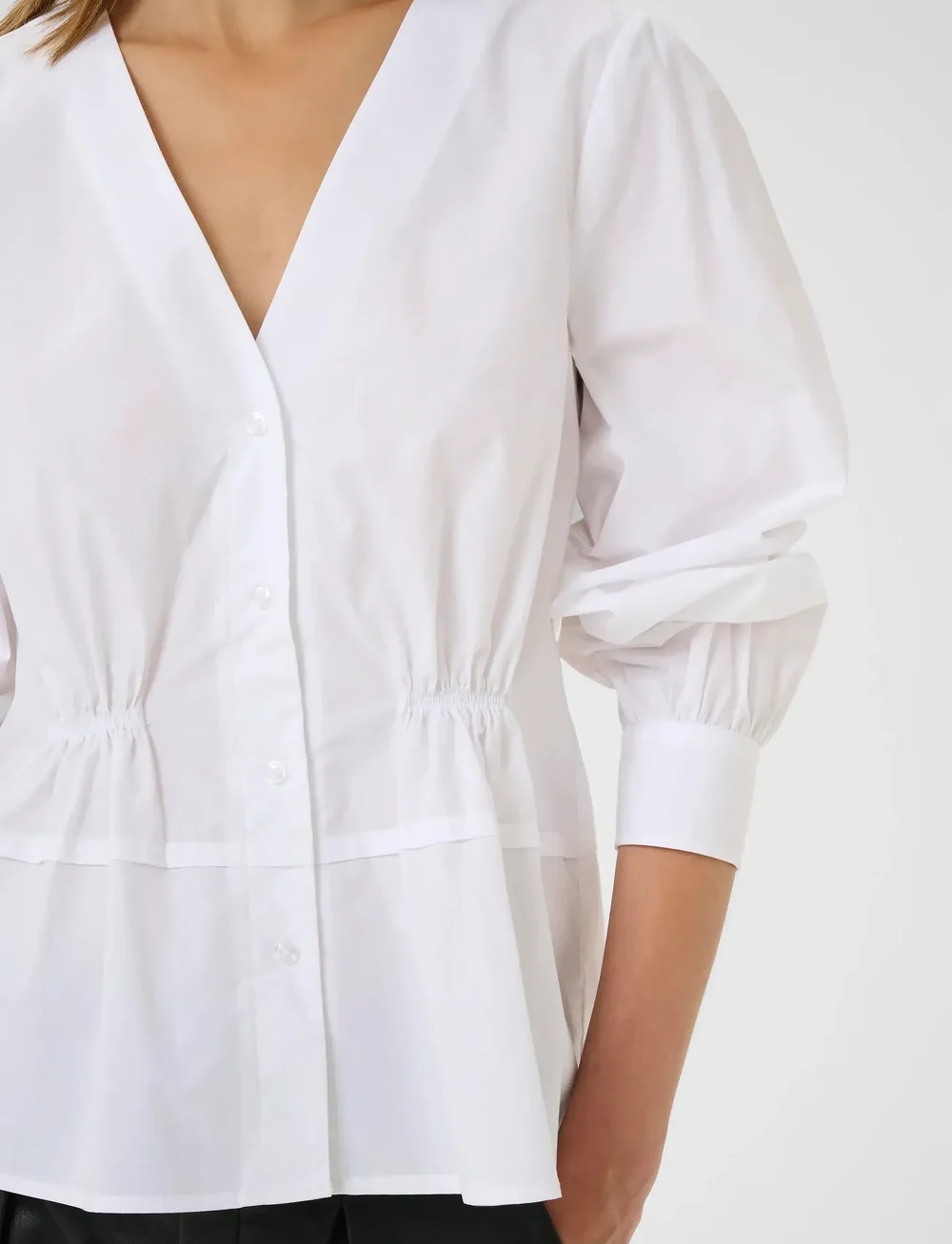 InWear - AtlasIW V-neck Shirt - langärmlige blusen - pure white - 5