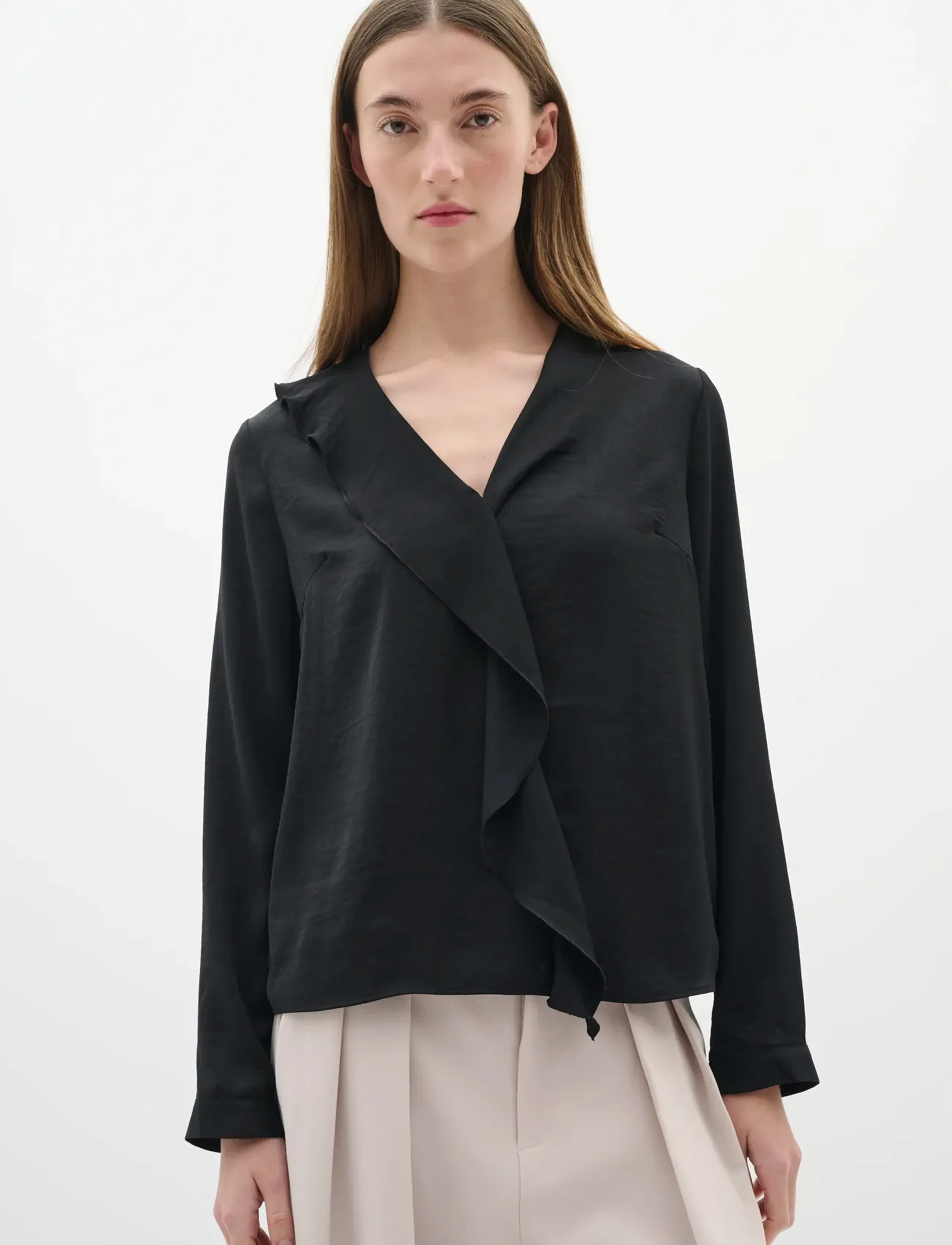 InWear Audaiw Blouse, 46, Black, Bluser > Langærmede, Dame