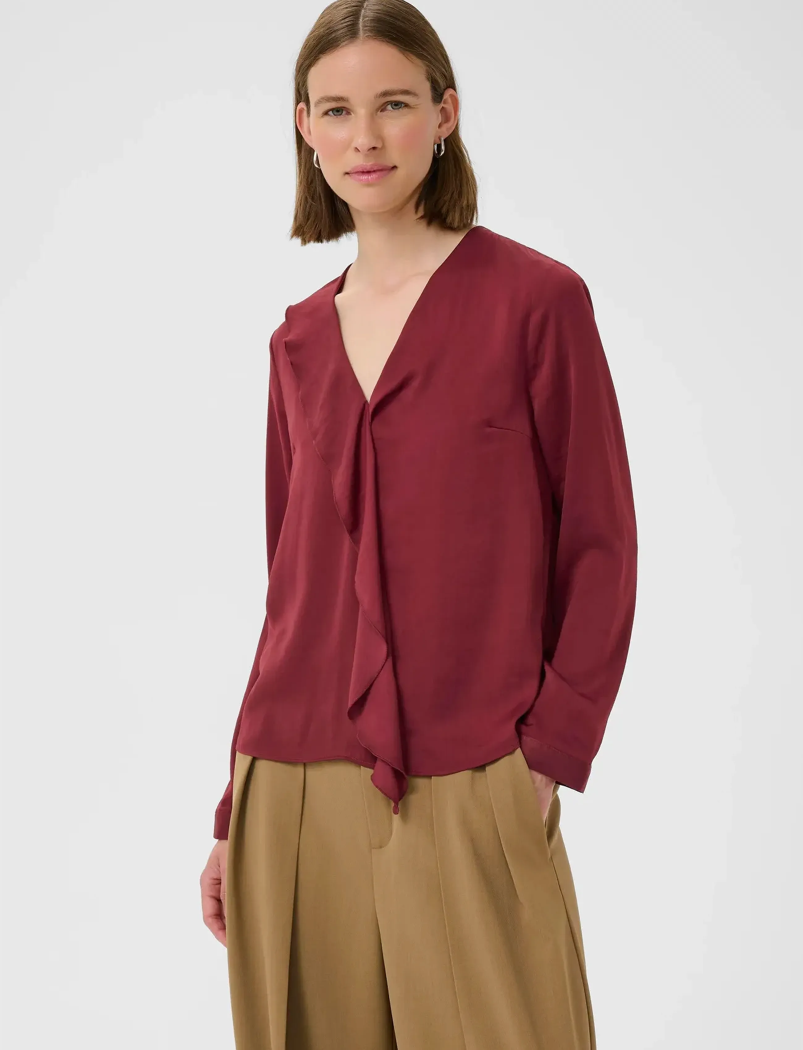 InWear Audaiw Blouse, 40, Blouses, Burgunderrot - Long-sleeved, Frauen