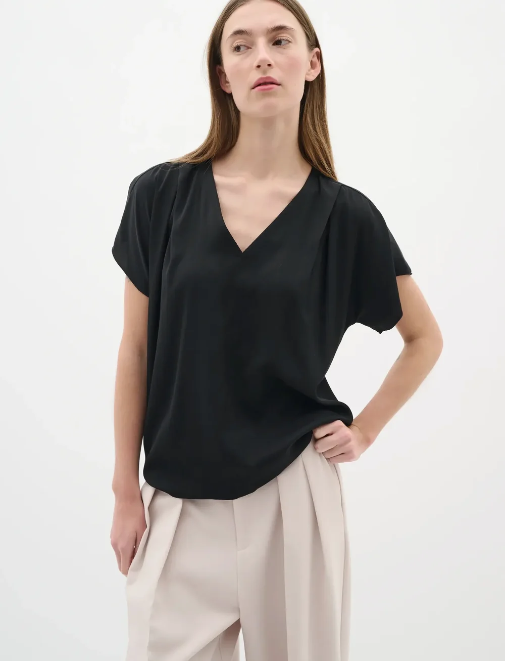 InWear - AdelineIW Top - kortärmade skjortor - black - 0