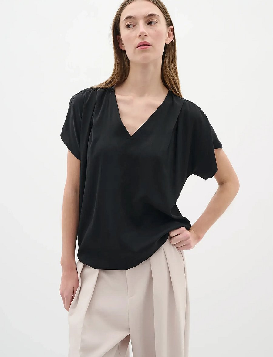 InWear - AdelineIW Top - lühikeste varrukatega särgid - black - 0