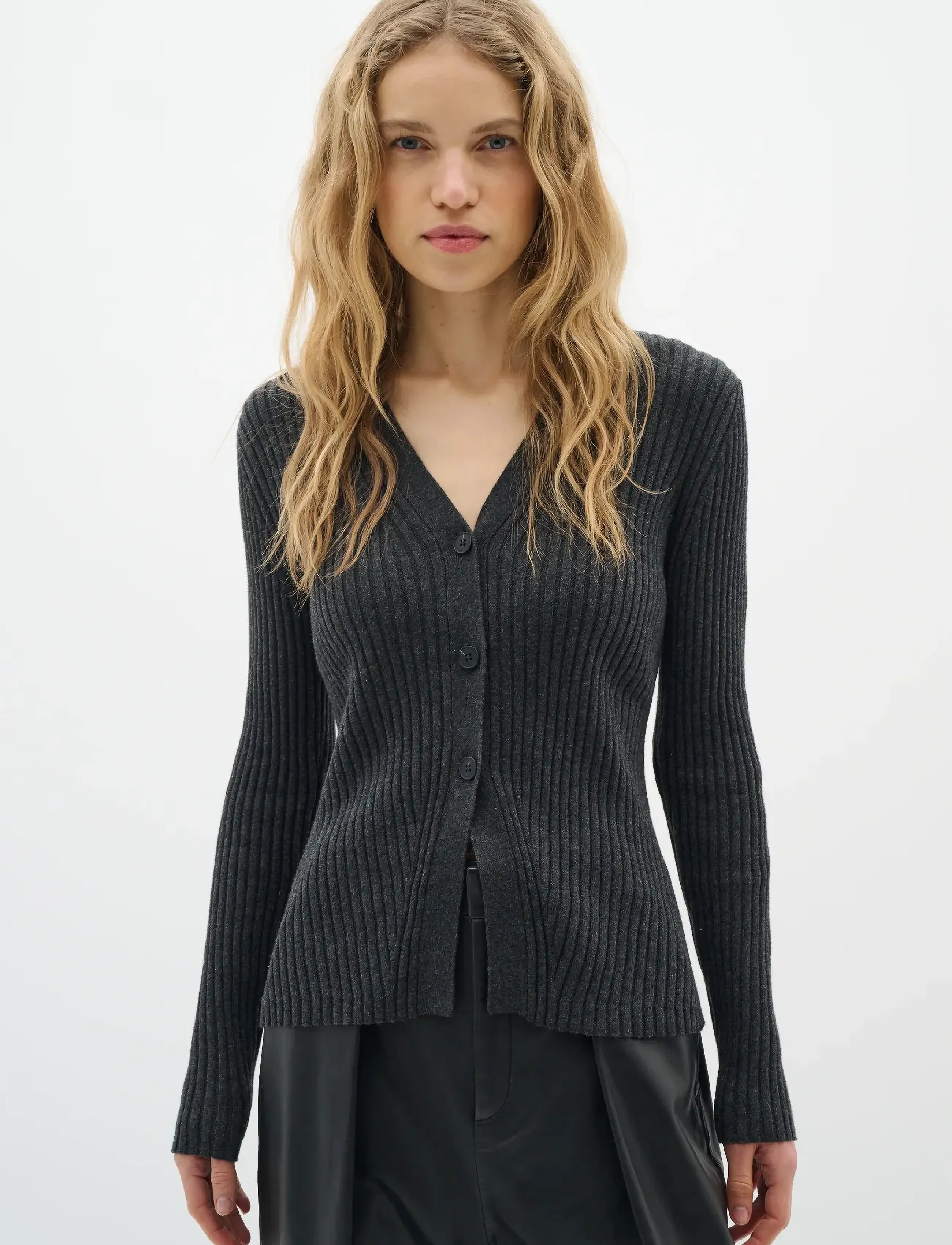 InWear - GiaIW Cardigan - cardigans - dark grey melange - 1