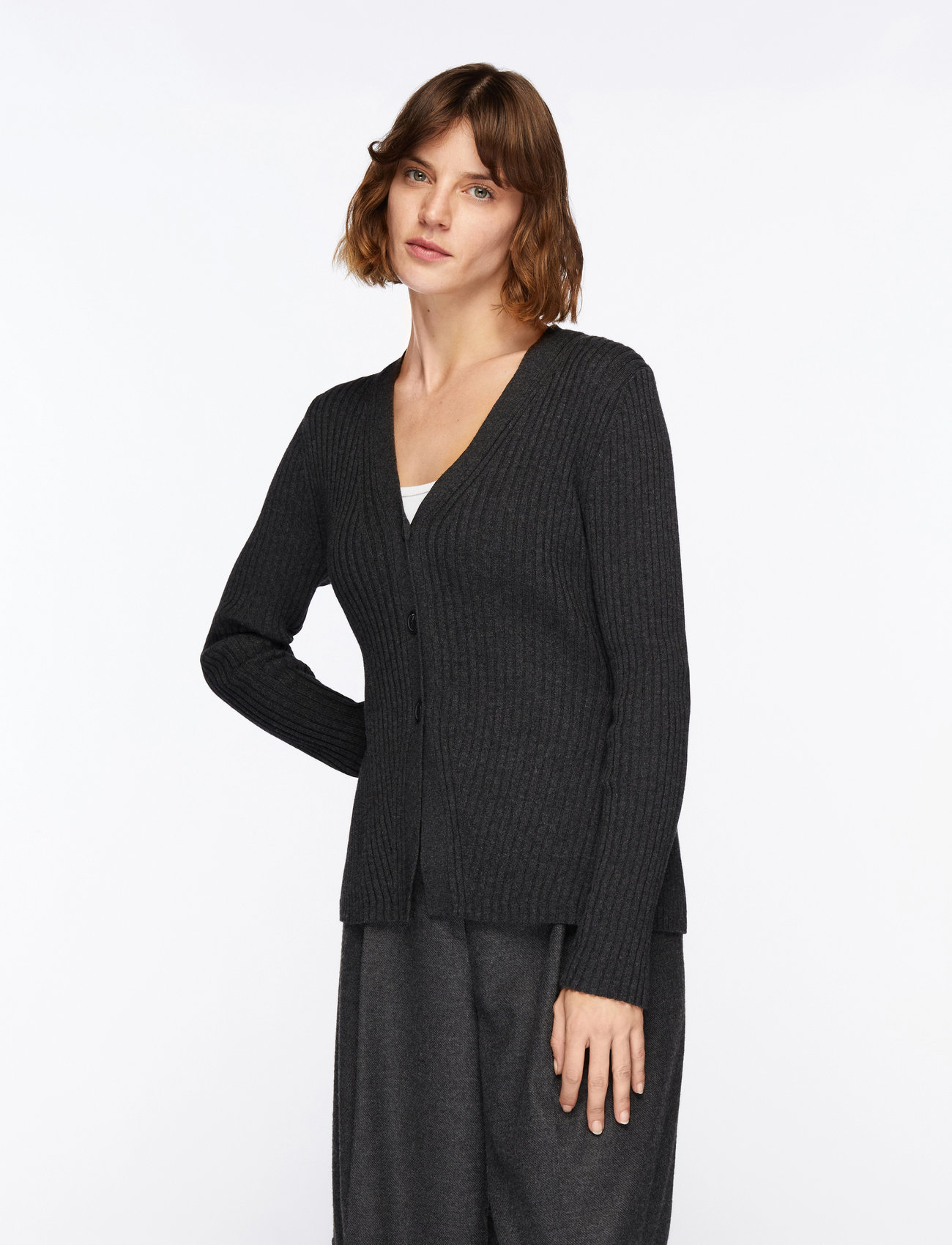 InWear - GiaIW Cardigan - kaschmir - dark grey melange - 0