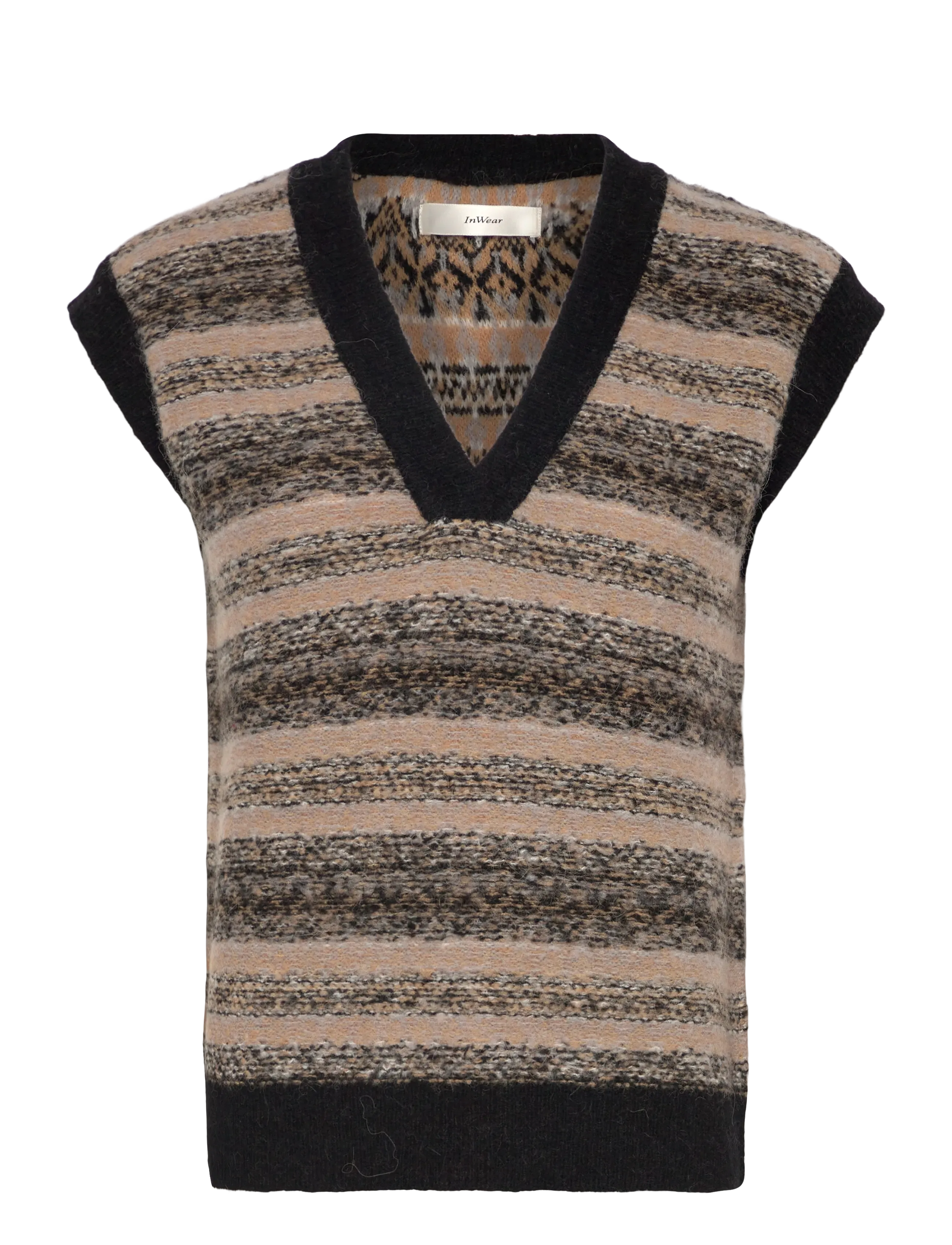 InWear GilliaIW Vest - Tøj - MIX COLOUR FAIRISLE / beige