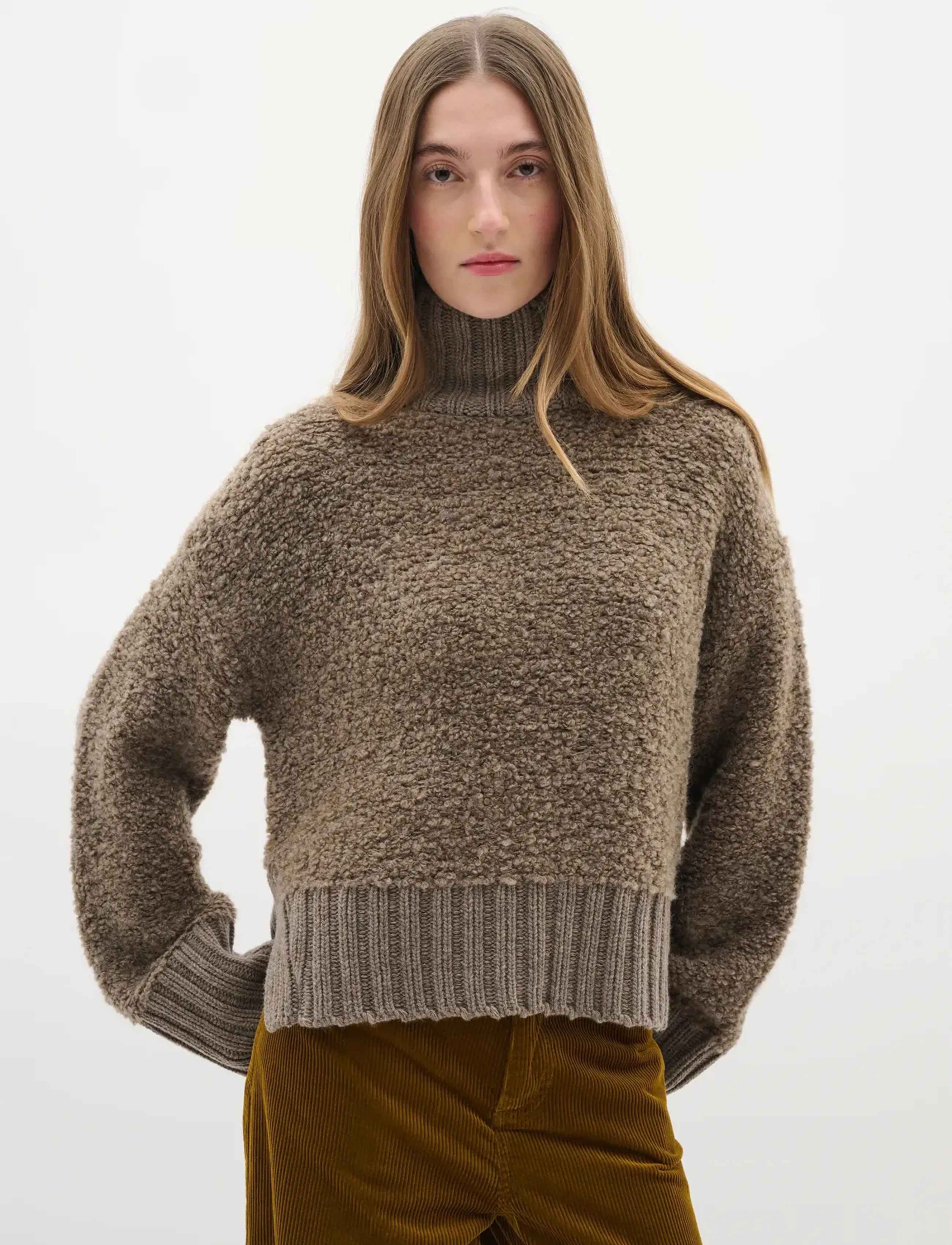 InWear - GuoIW Highneck - stickade tröjor - sandy grey melange - 0