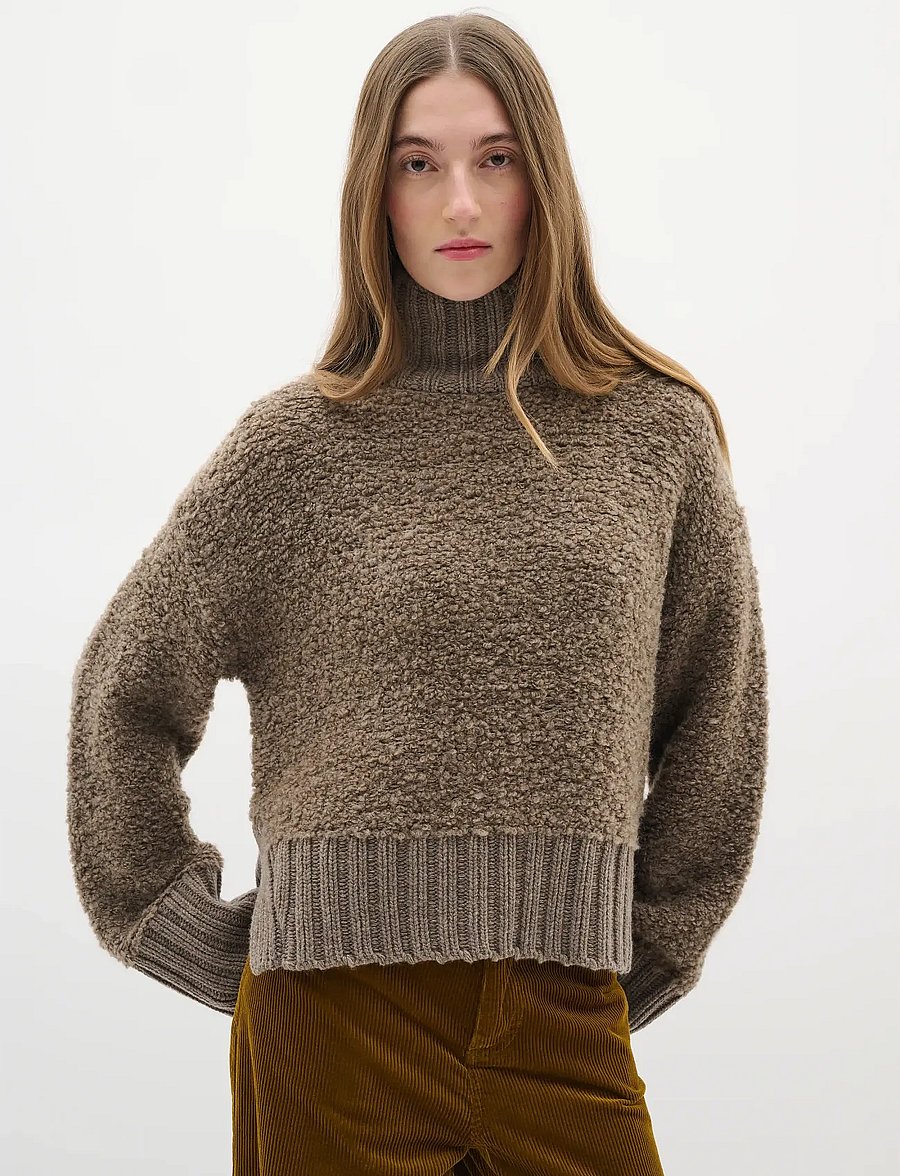 InWear - GuoIW Highneck - striktrøjer - sandy grey melange - 0