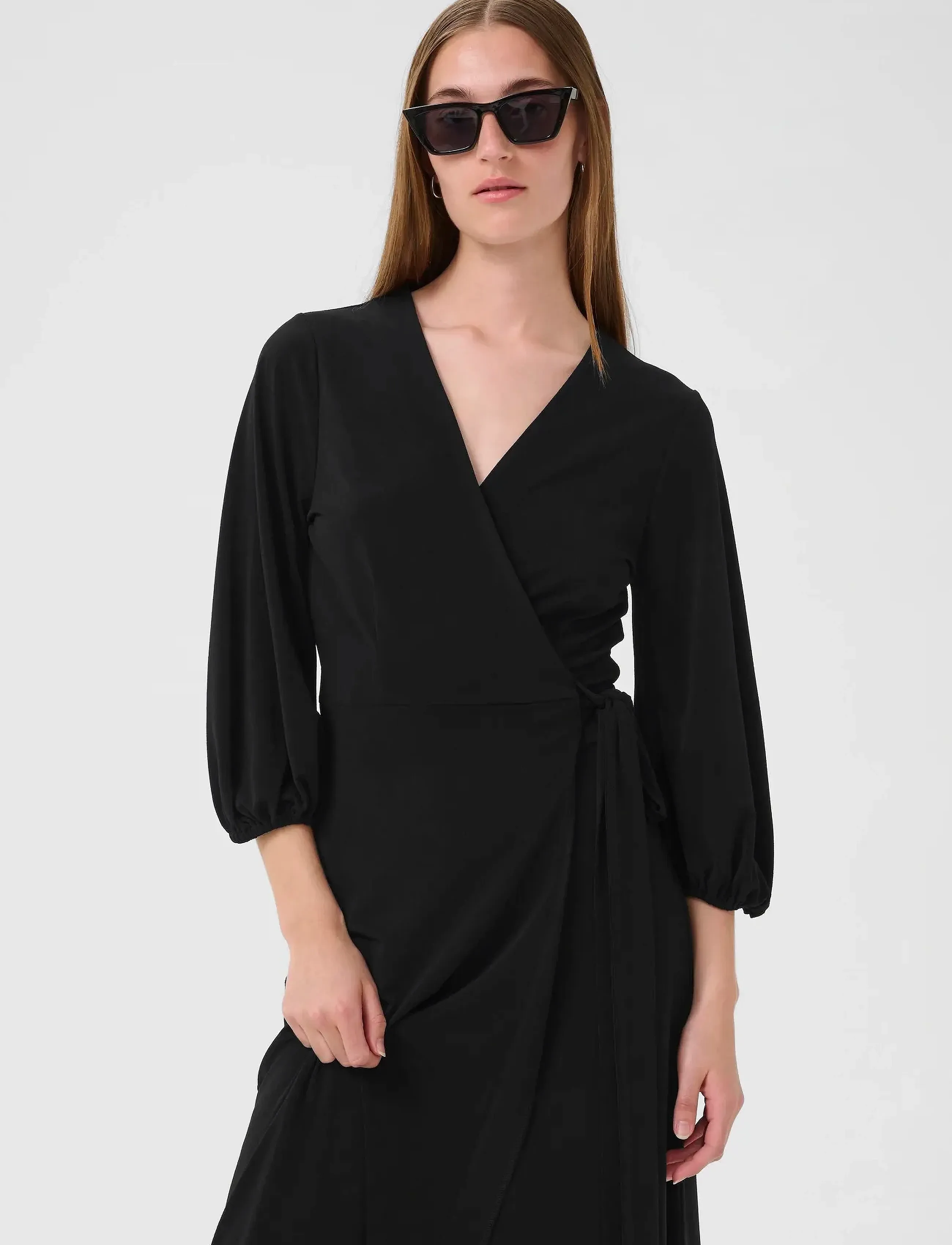 InWear Galdriaiw Wrap Dress, XS, Black, Kjoler > Knælange Og Midi, Dame