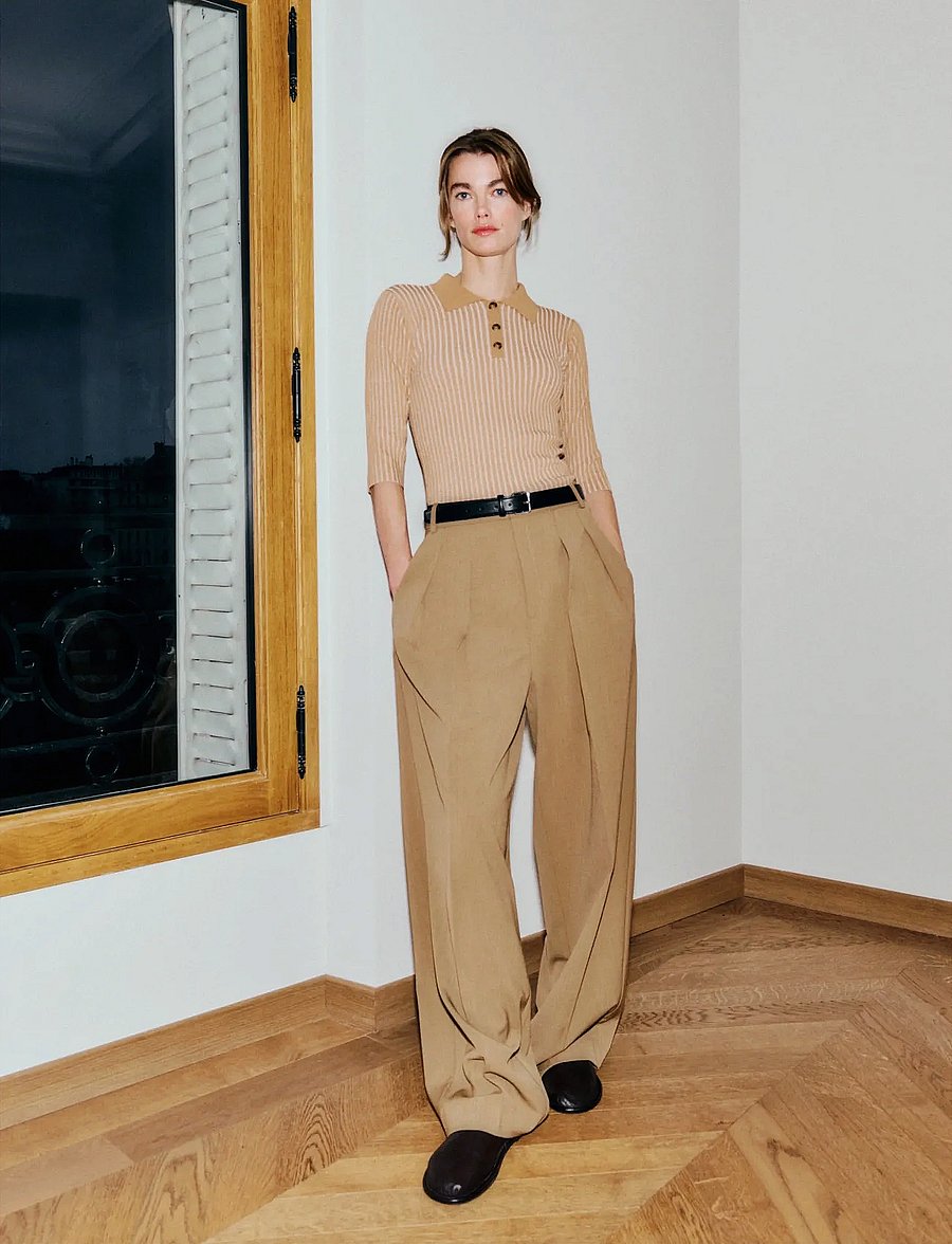 InWear - BriettaIW Wide Pants - spodnie szerokie - tapenade melange - 0