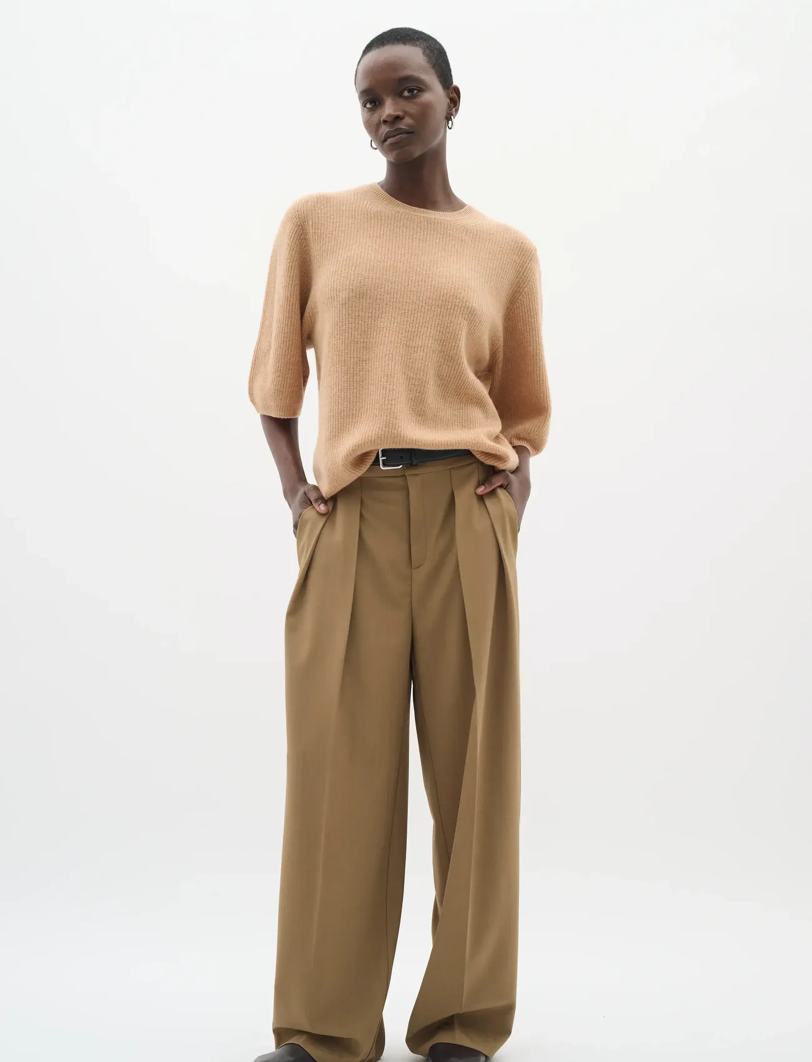 InWear - BriettaIW Wide Pants - bukser med brede ben - tapenade melange - 3