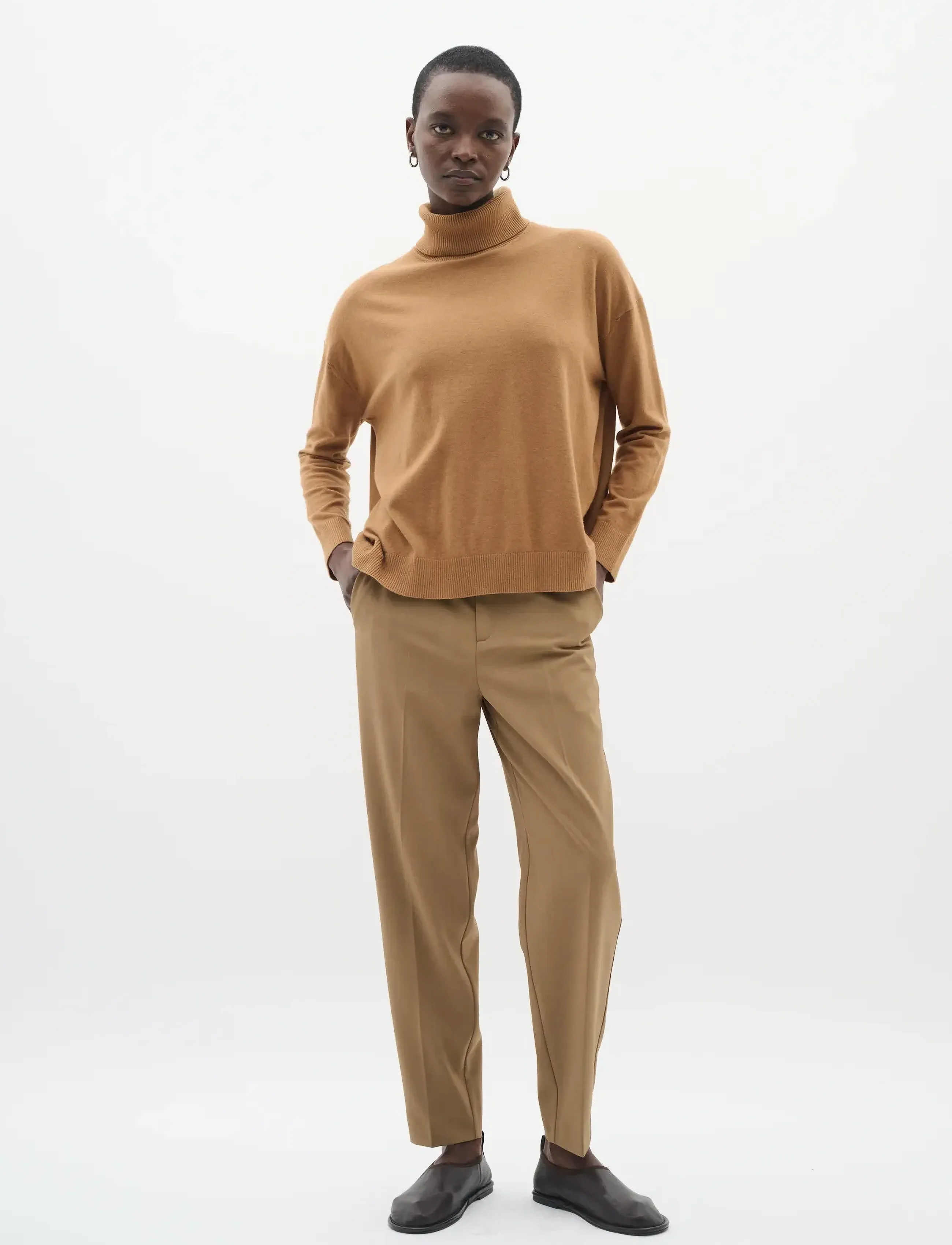 InWear - BriettaIW Cigarette Pants - tiesaus kirpimo kelnės - tapenade melange - 3