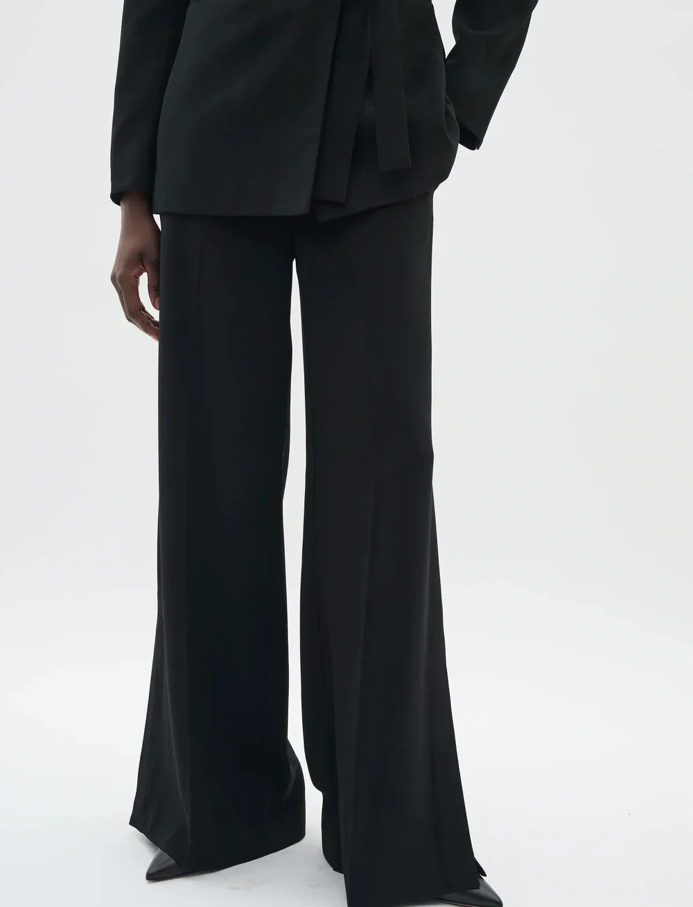 InWear - BriezIW Slit Pants - hosen mit weitem bein - black - 3