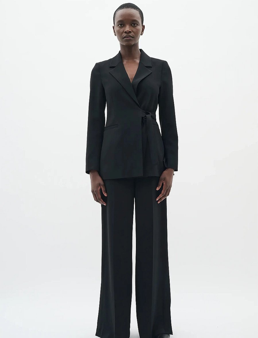 InWear - BRIEZIW SLIT PANTS - laia säärega püksid - black - 4