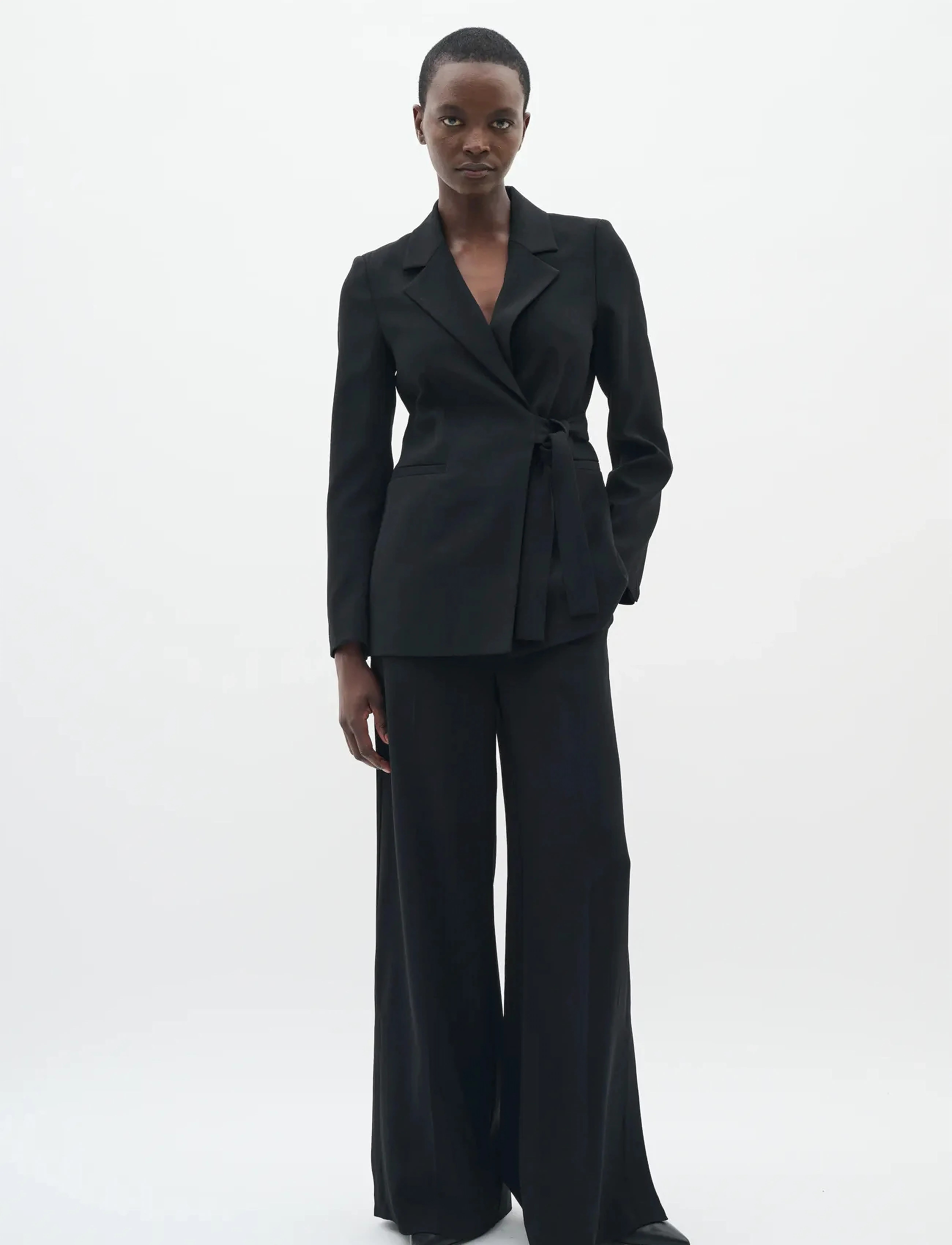 InWear - BRIEZIW SLIT PANTS - wide leg trousers - black - 5