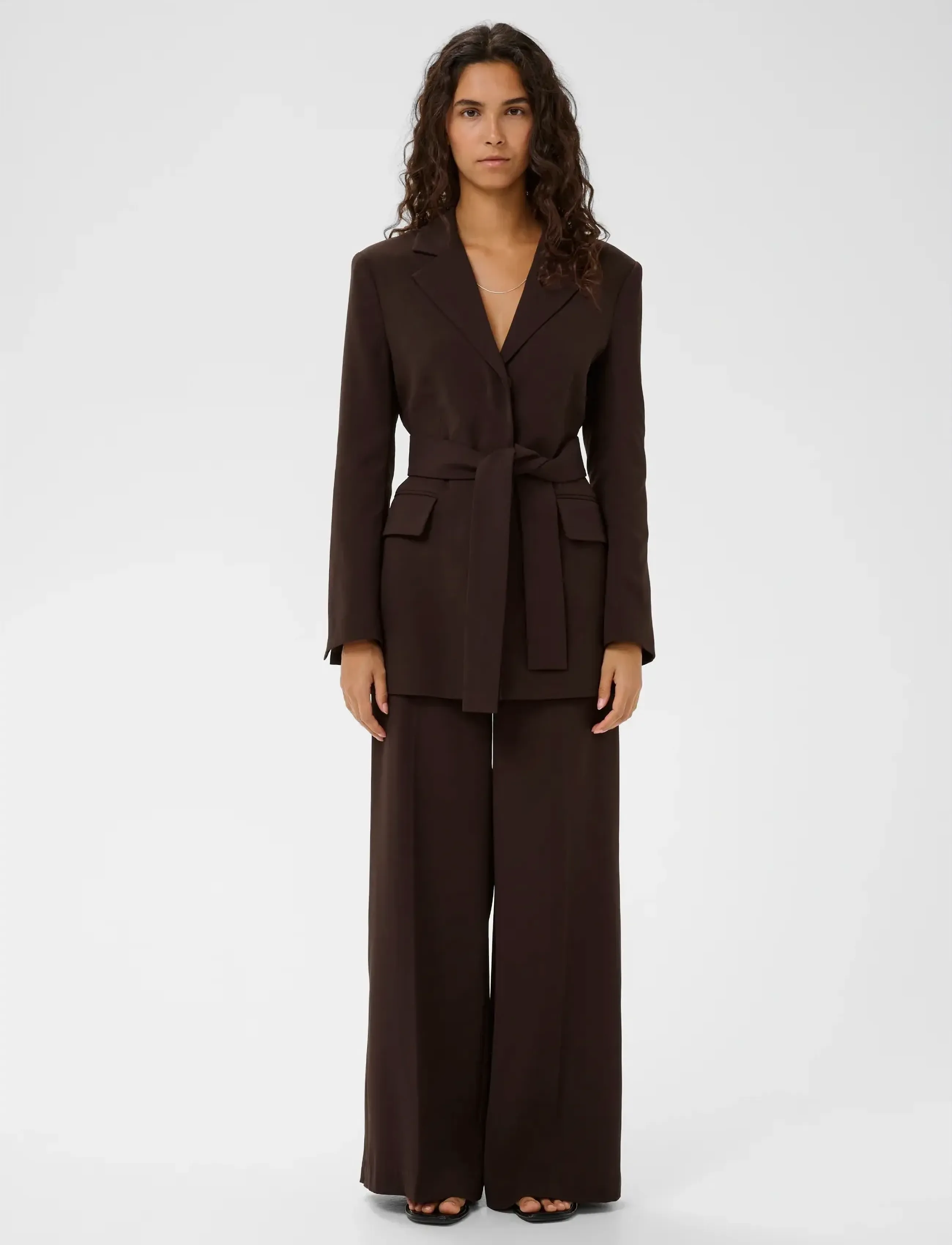 InWear Brieziw Slit Pants, 38, Trousers, Braun - Wide Leg, Frauen