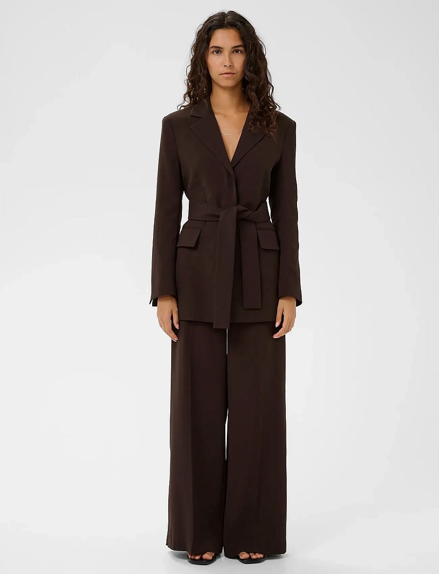 InWear - BRIEZIW SLIT PANTS - bukser med brede ben - coffee bean - 0