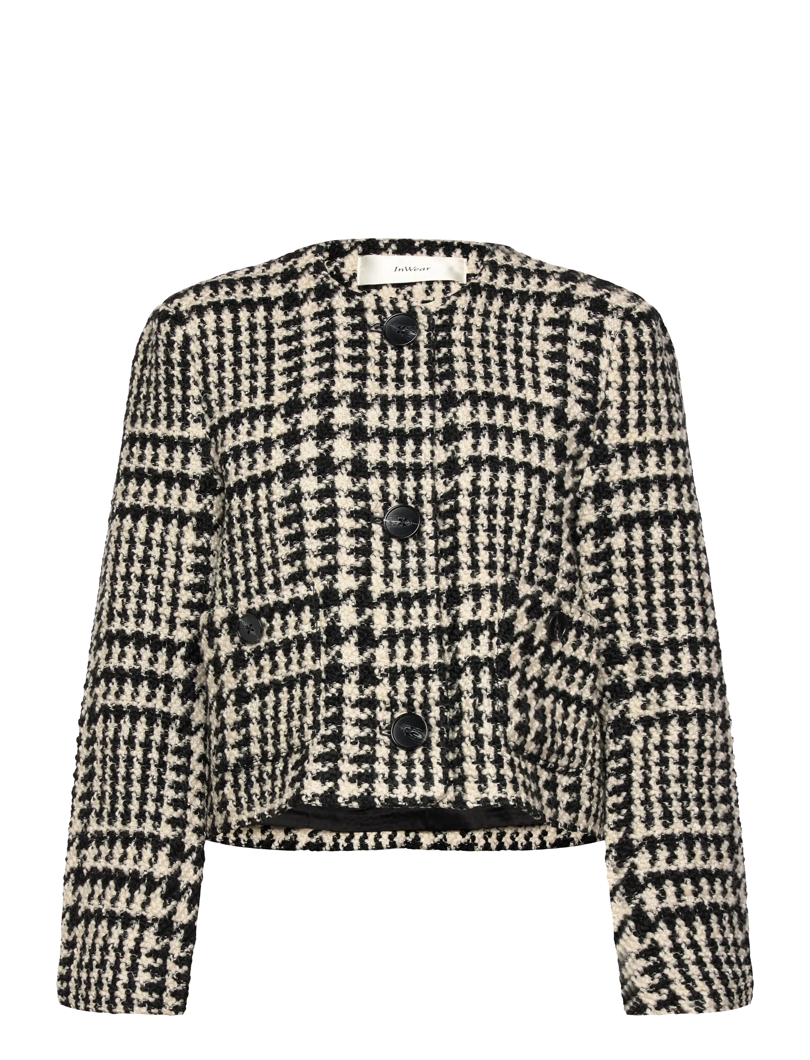 InWear BryaIW Jacket - Cropped-Blazer - BLACK / WHITE / black