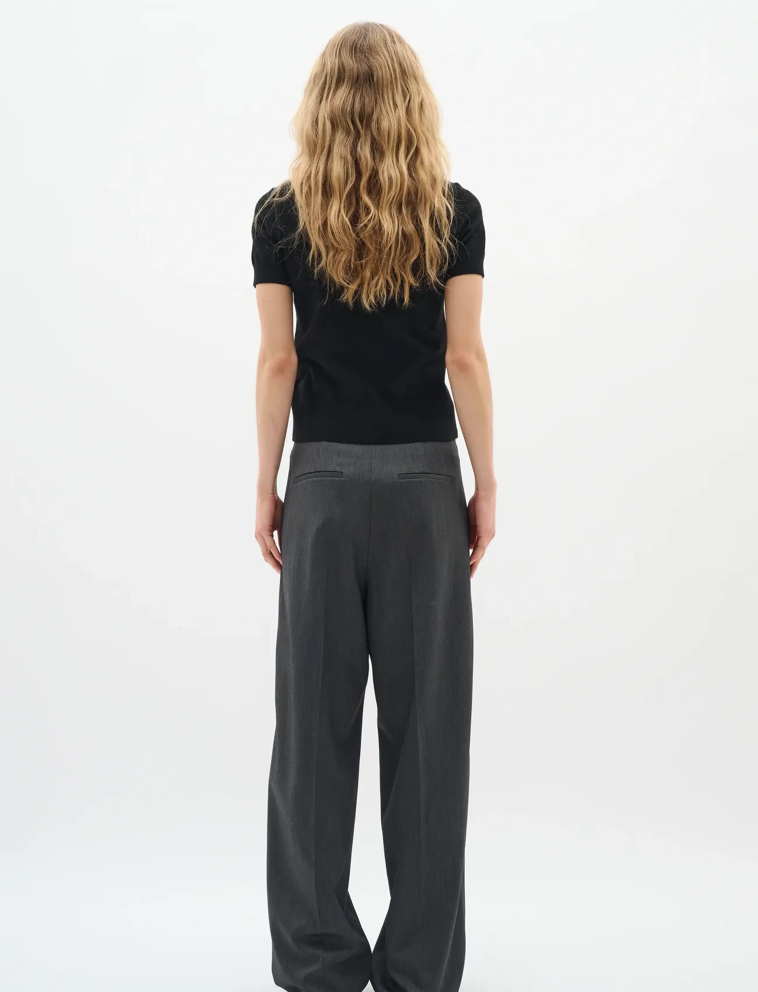 InWear - BrunildaIW Wide Pant - puvunhousut - dark grey melange - 4