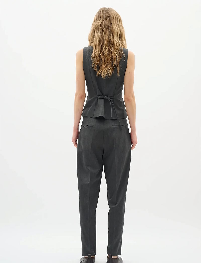 InWear - BrunildaIW Tapered Pant - sirge säärega püksid - dark grey melange - 4