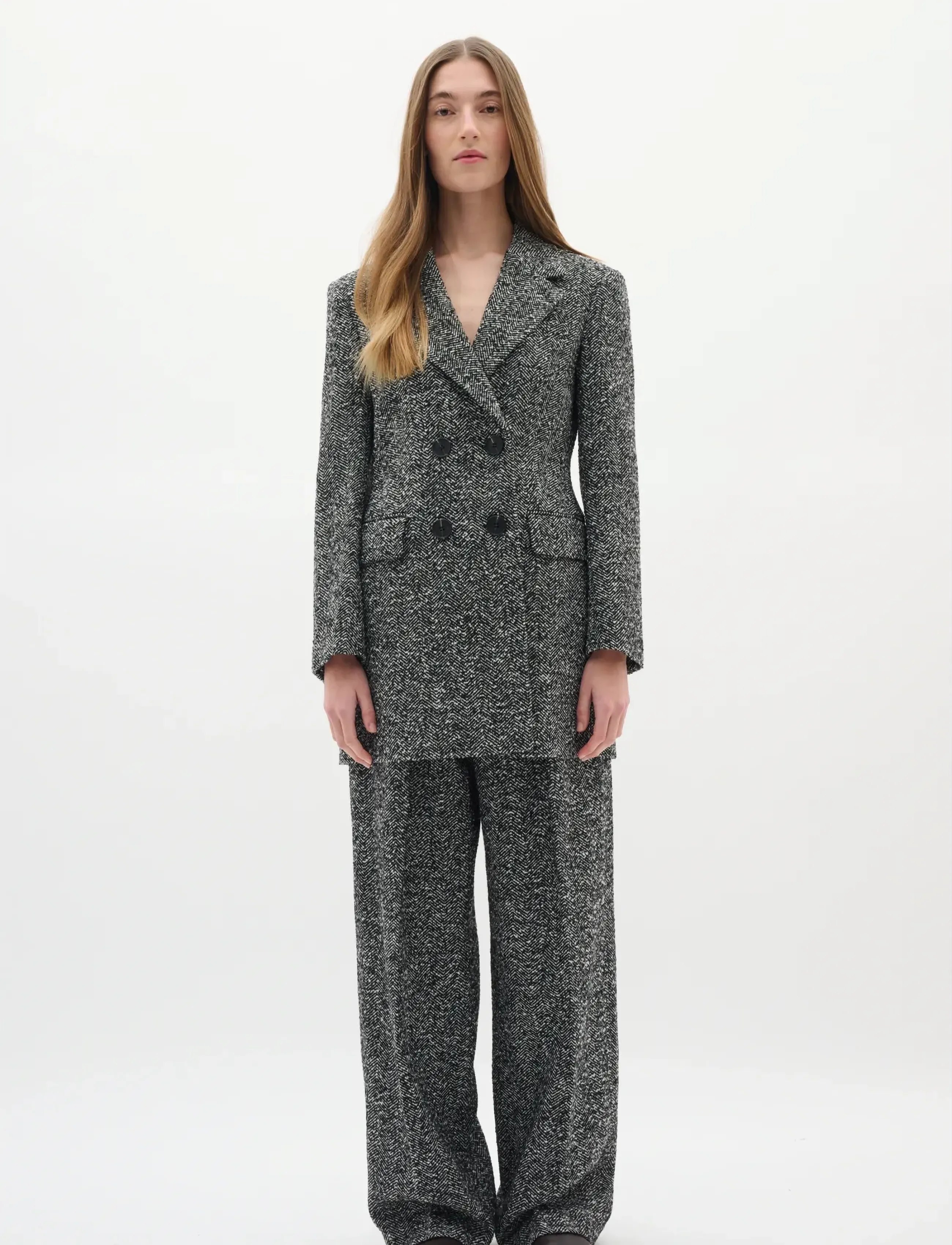 InWear - BryannyIW Blazer - kaksiriviset bleiserit - black / white - 3