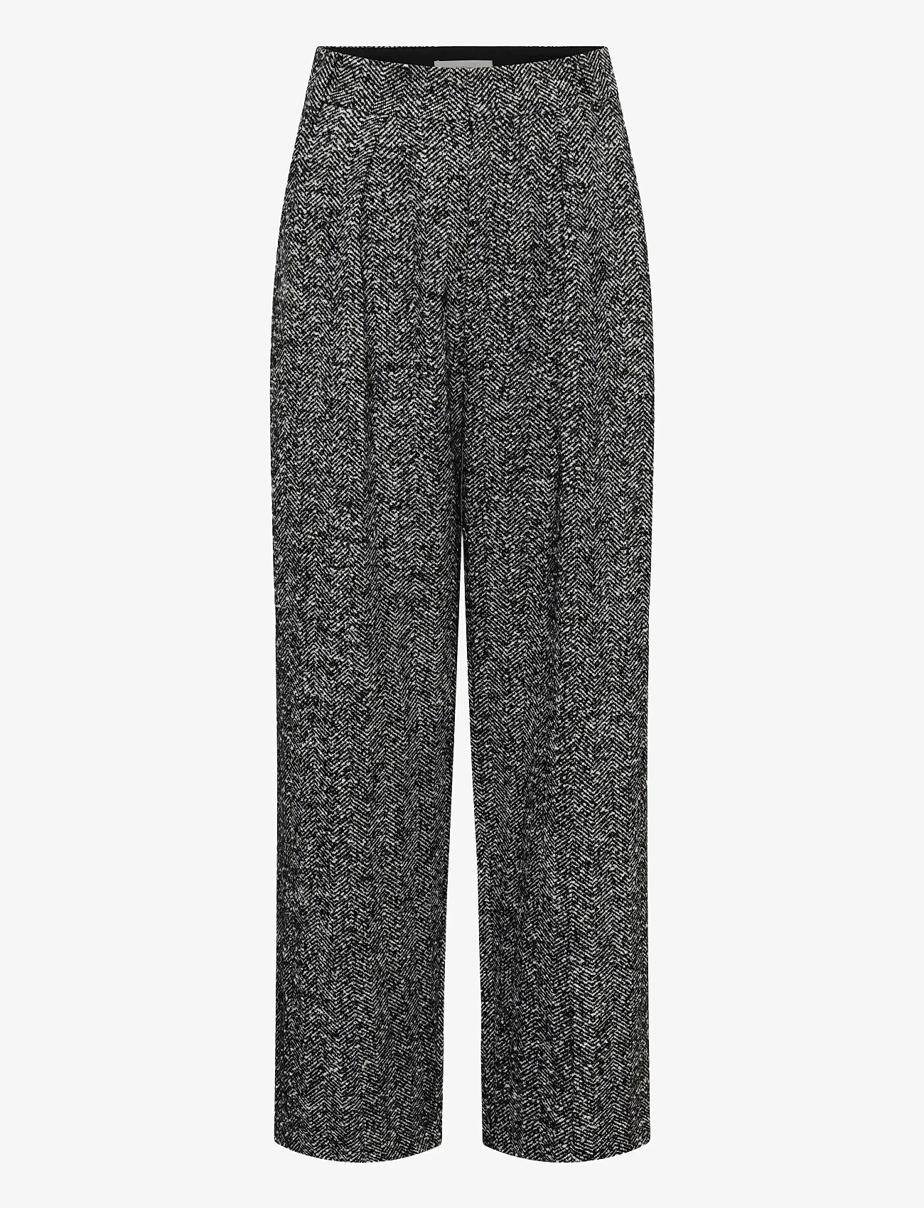 InWear - BryannyIW Pant - plačios kelnės - black / white - 1