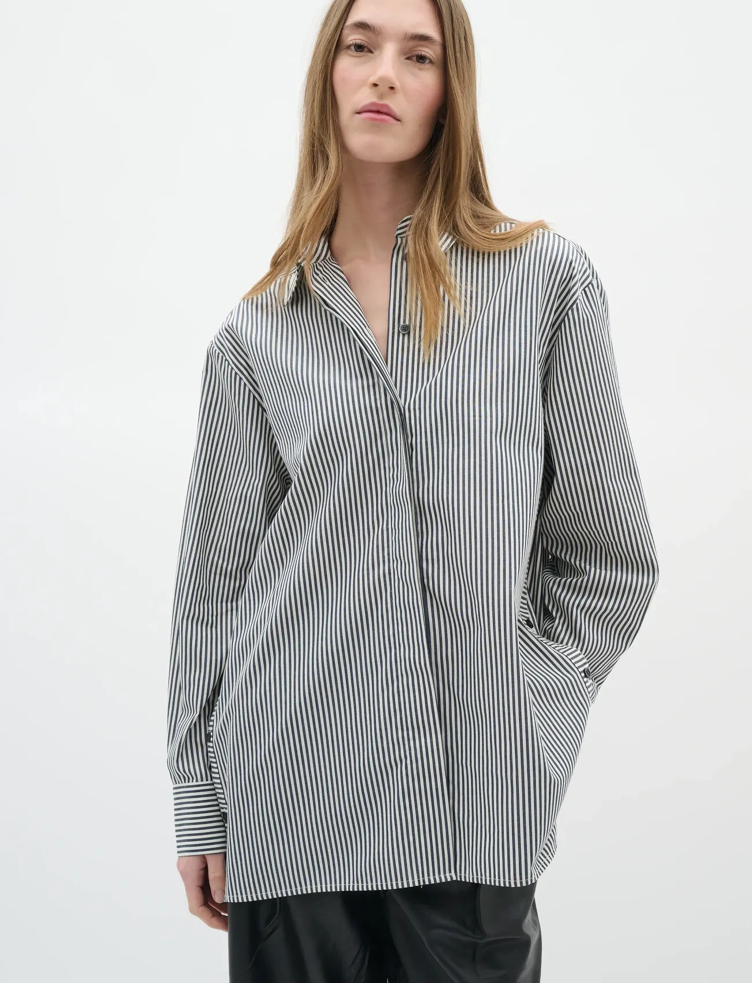 InWear Nataljaiw Shirt, Kvinder, Skjorte Med Bindebånd I Taljen, Sort, Str: 36
