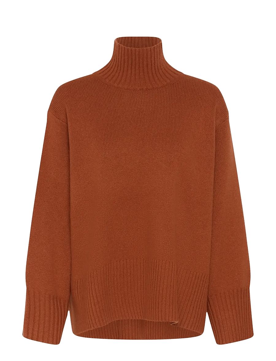 InWear - GeaIW Kaxy Highneck - striktrøjer - brandy brown melange - 1