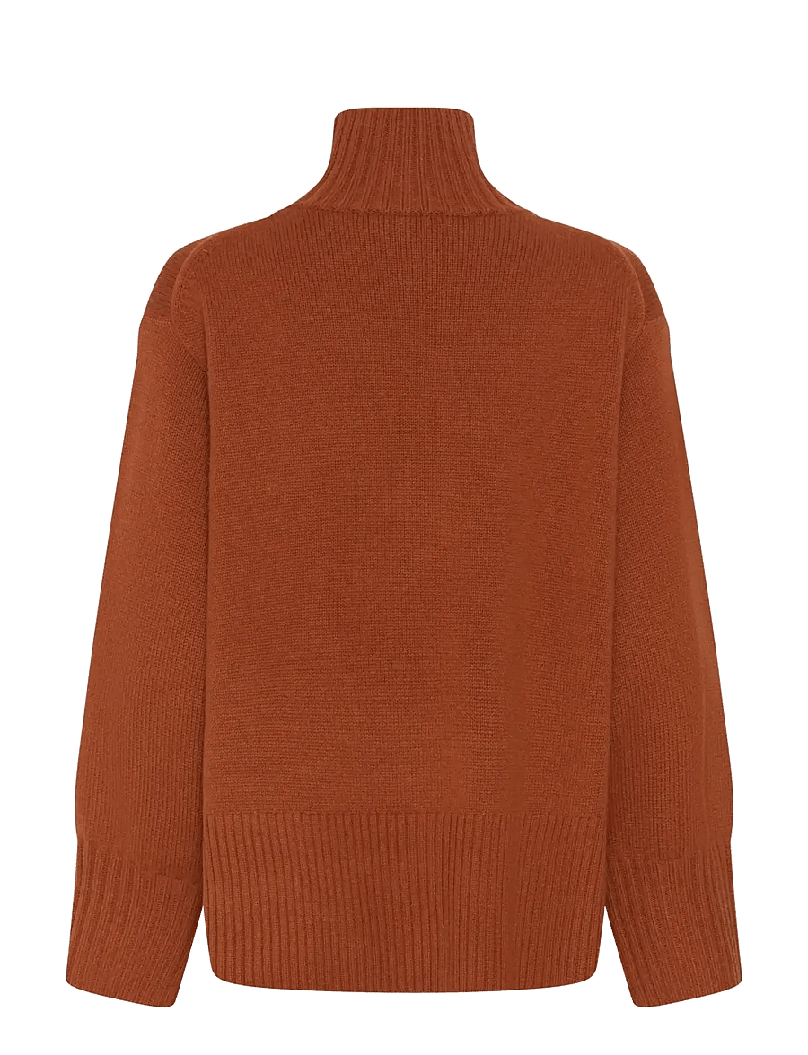 InWear - GeaIW Kaxy Highneck - striktrøjer - brandy brown melange - 2