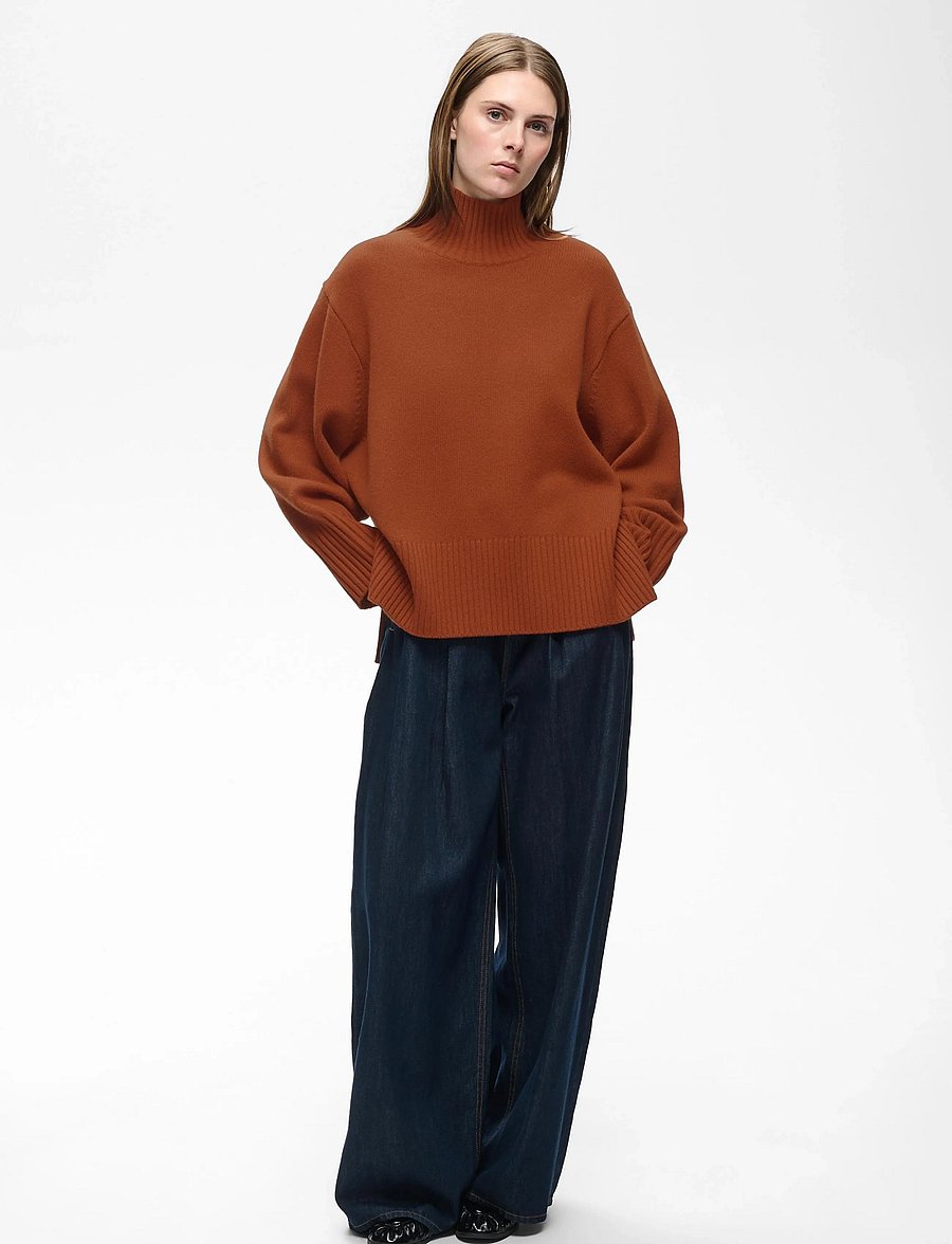 InWear - GeaIW Kaxy Highneck - striktrøjer - brandy brown melange - 0