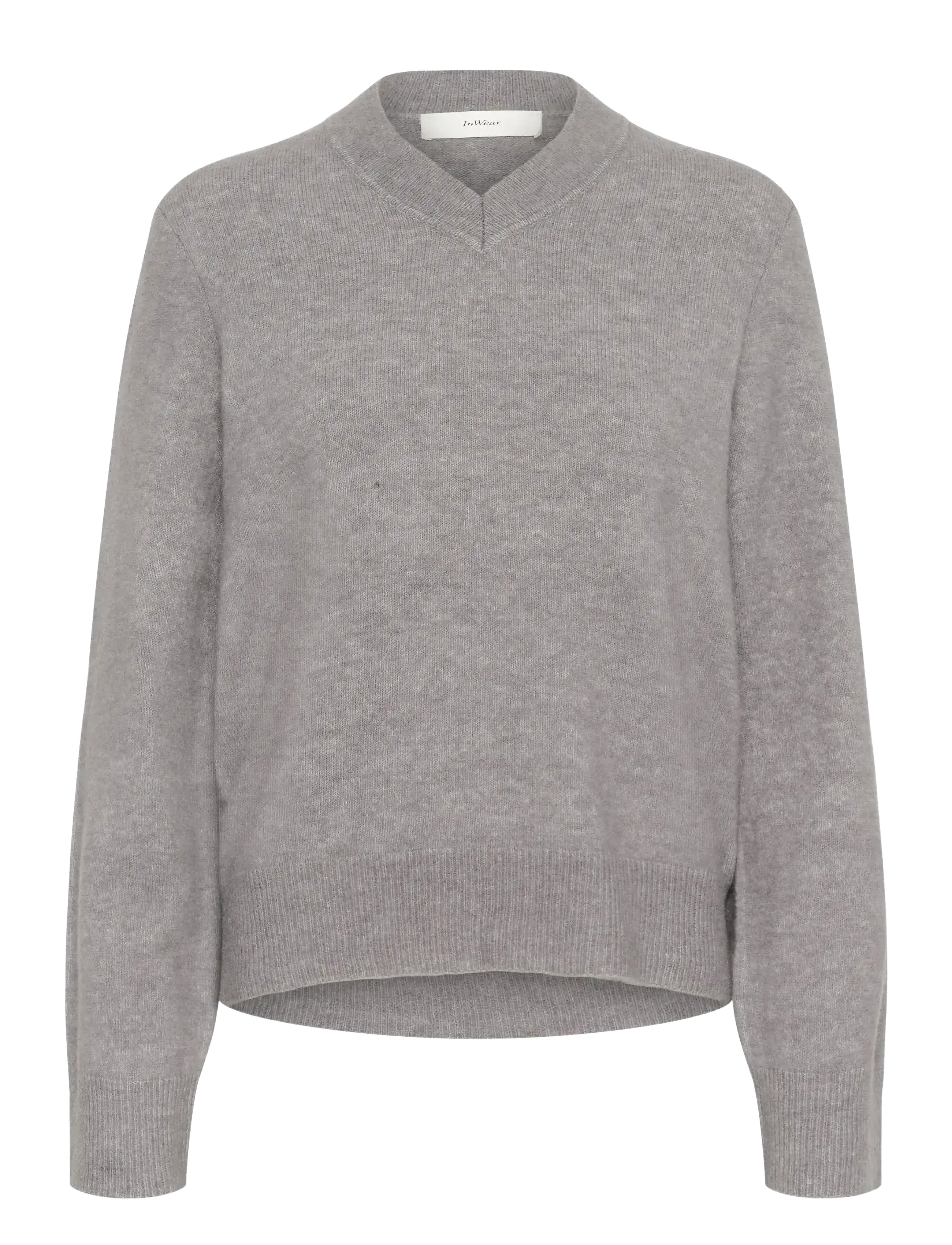 InWear Guniiw V-Neck, L, Grey, Strik > Trøjer, Dame