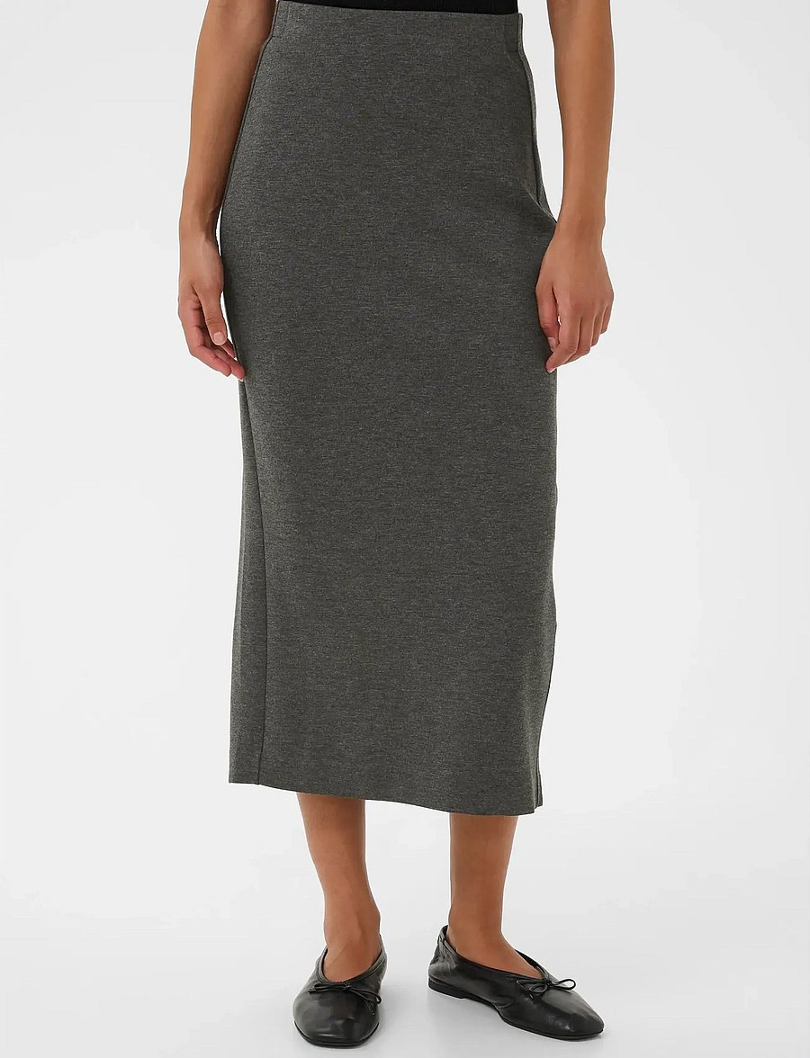 InWear - AidaIW Melange Skirt - spódnice do kolan i midi - dark grey melange - 0