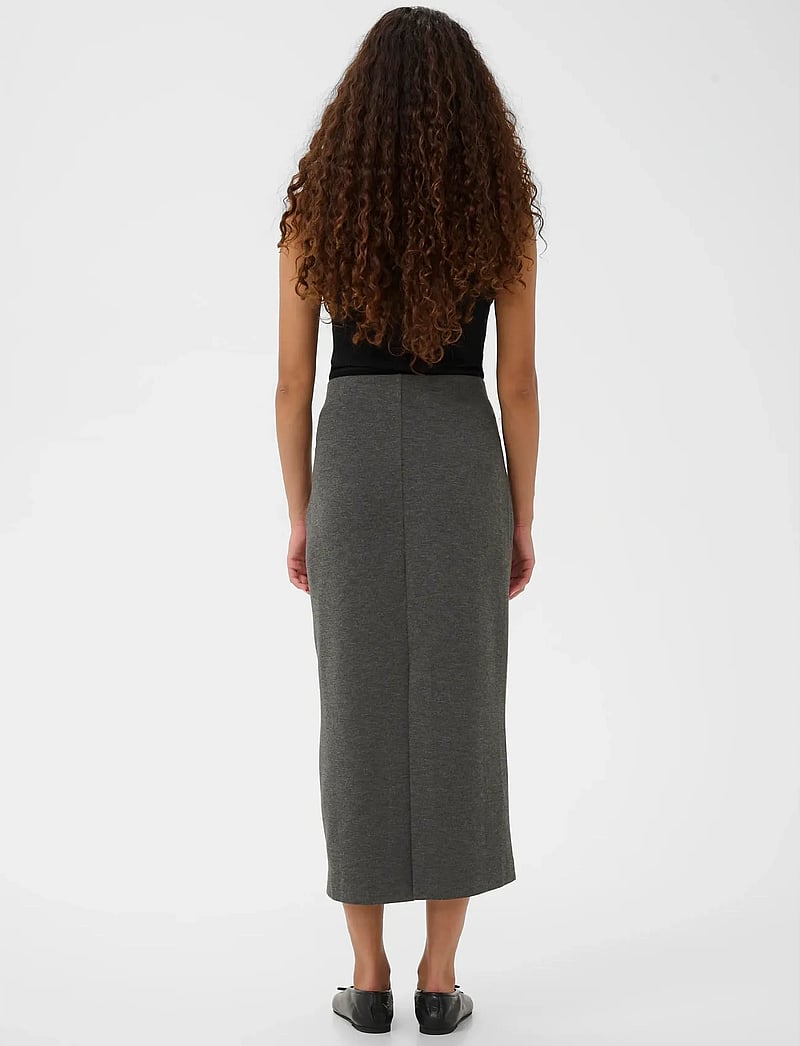 InWear - AidaIW Melange Skirt - midiseelikud - dark grey melange - 4