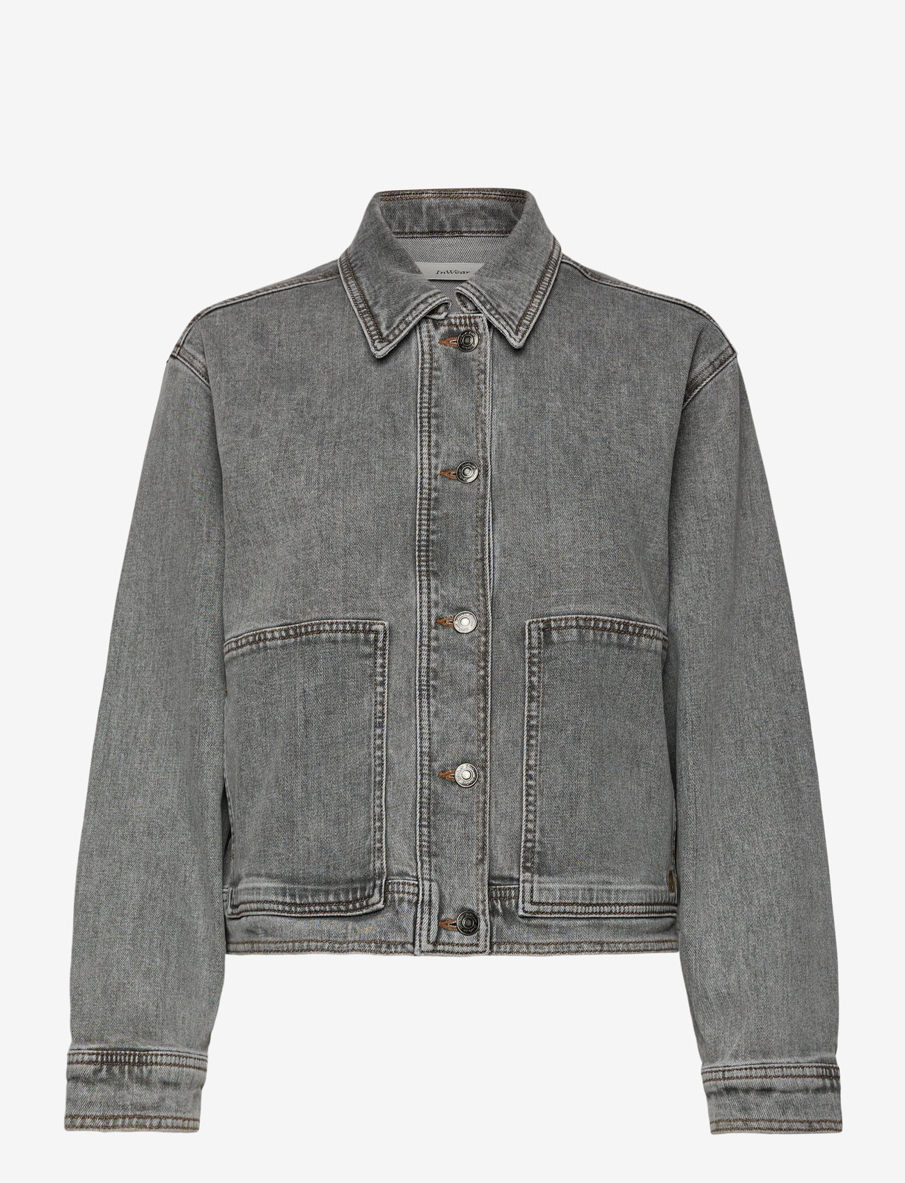 InWear - NanasIW Denim Jacket - pavasarinės striukės - lgt.grey wash denim - 1